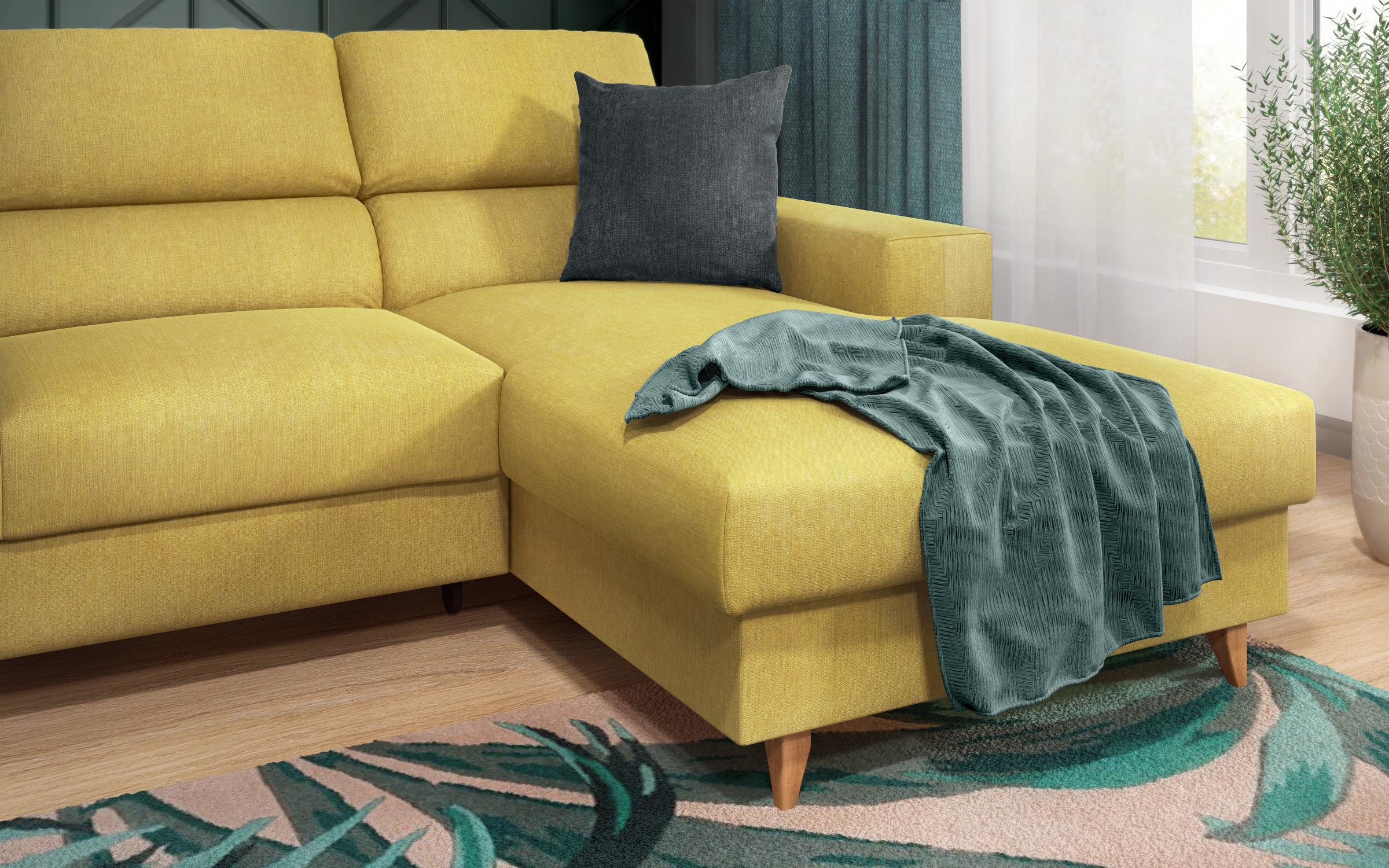 Γωνιακός καναπές Avelino, κίτρινο + γκρι  8
