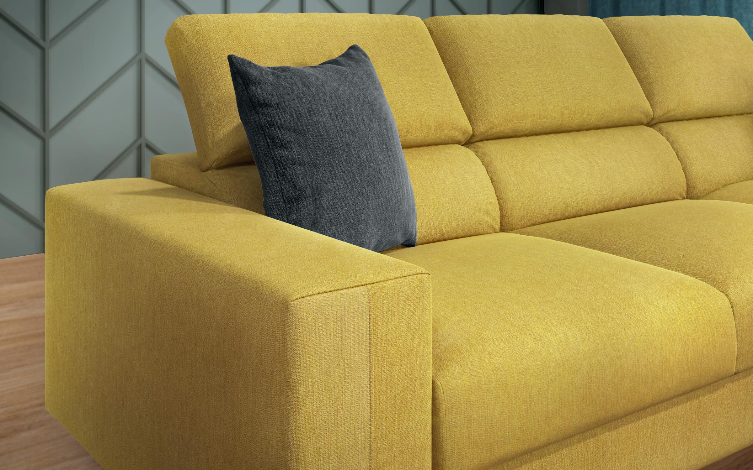 Γωνιακός καναπές Avelino, κίτρινο + γκρι  7