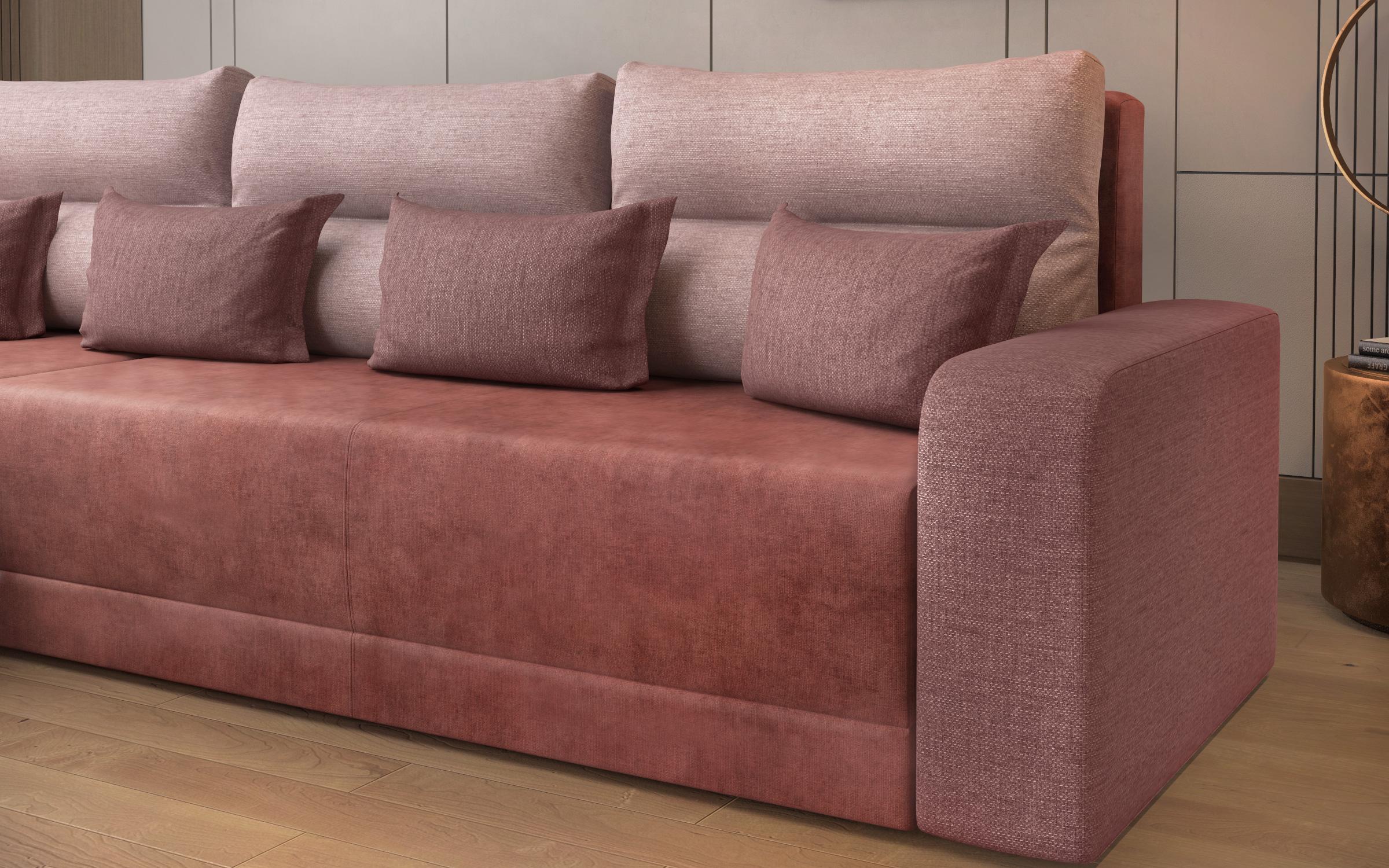 Γωνιακός καναπές Botega, κοραλί + ροζ  6