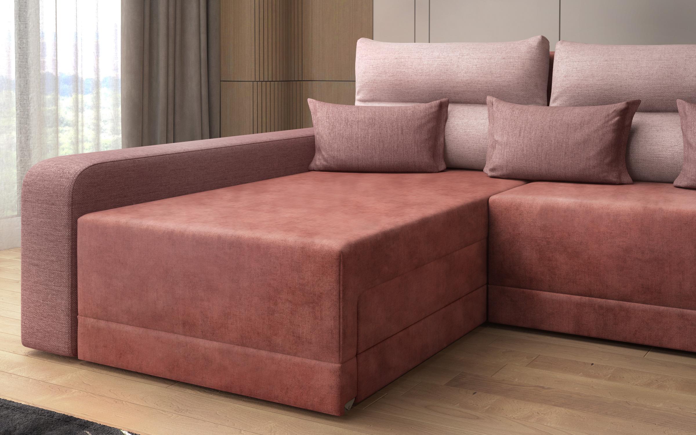 Γωνιακός καναπές Botega, κοραλί + ροζ  7