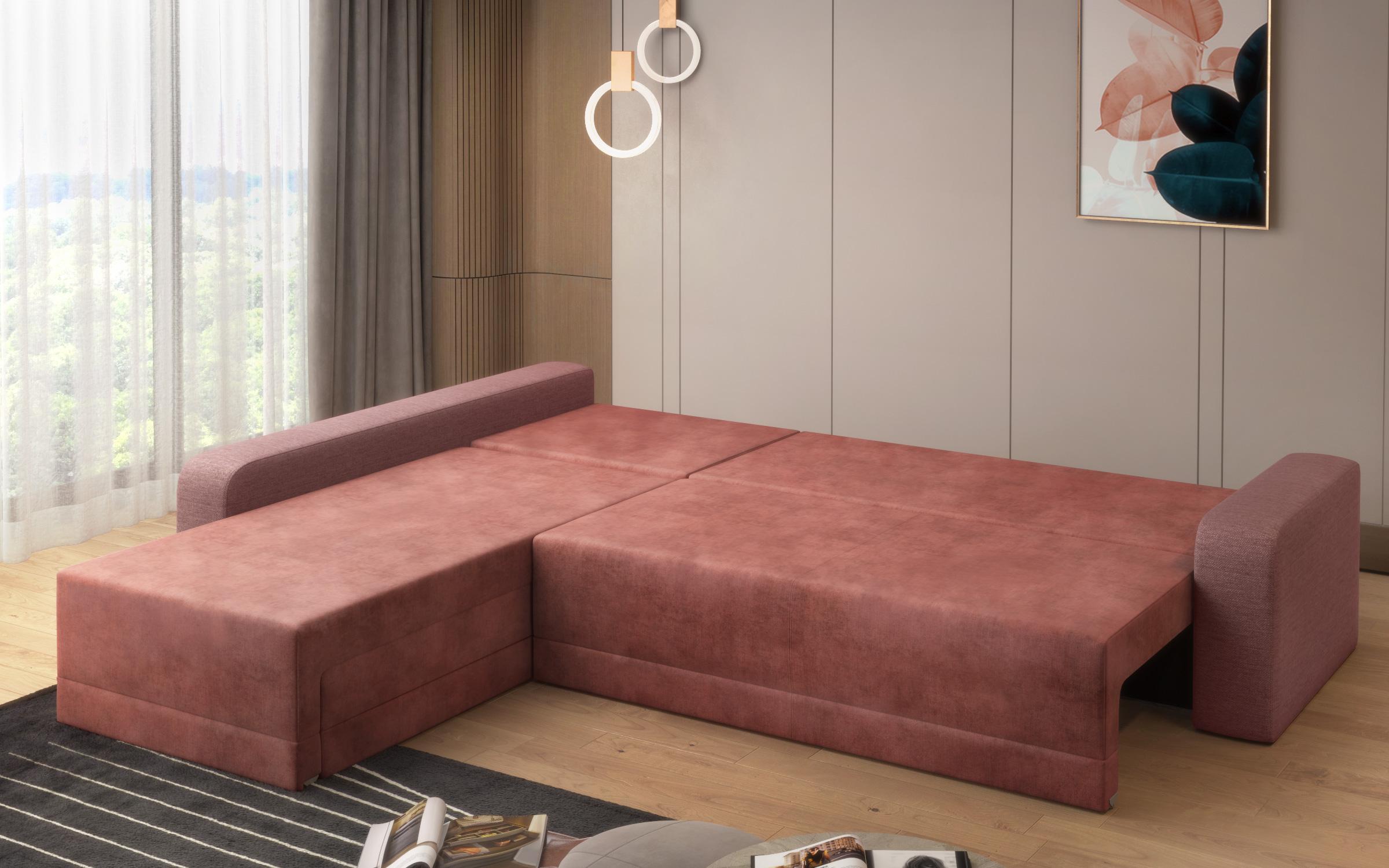 Γωνιακός καναπές Botega, κοραλί + ροζ  8