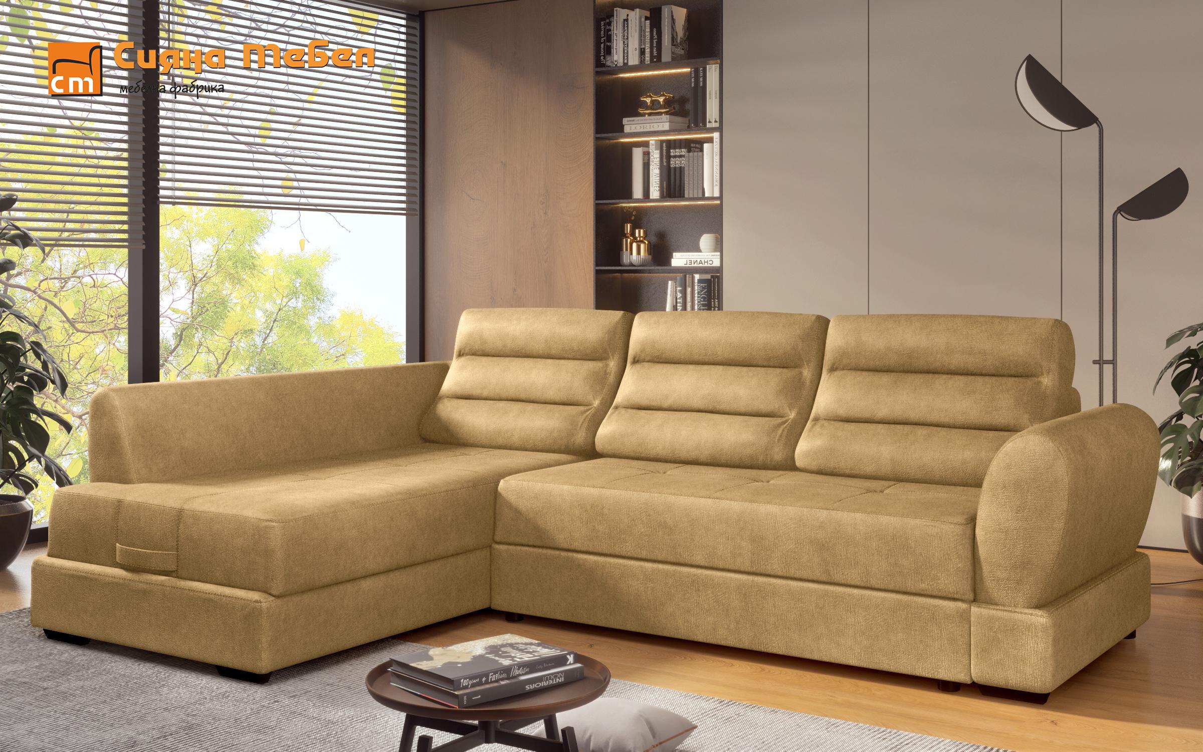 Γωνιακός καναπές Kamino, κίτρινο  3