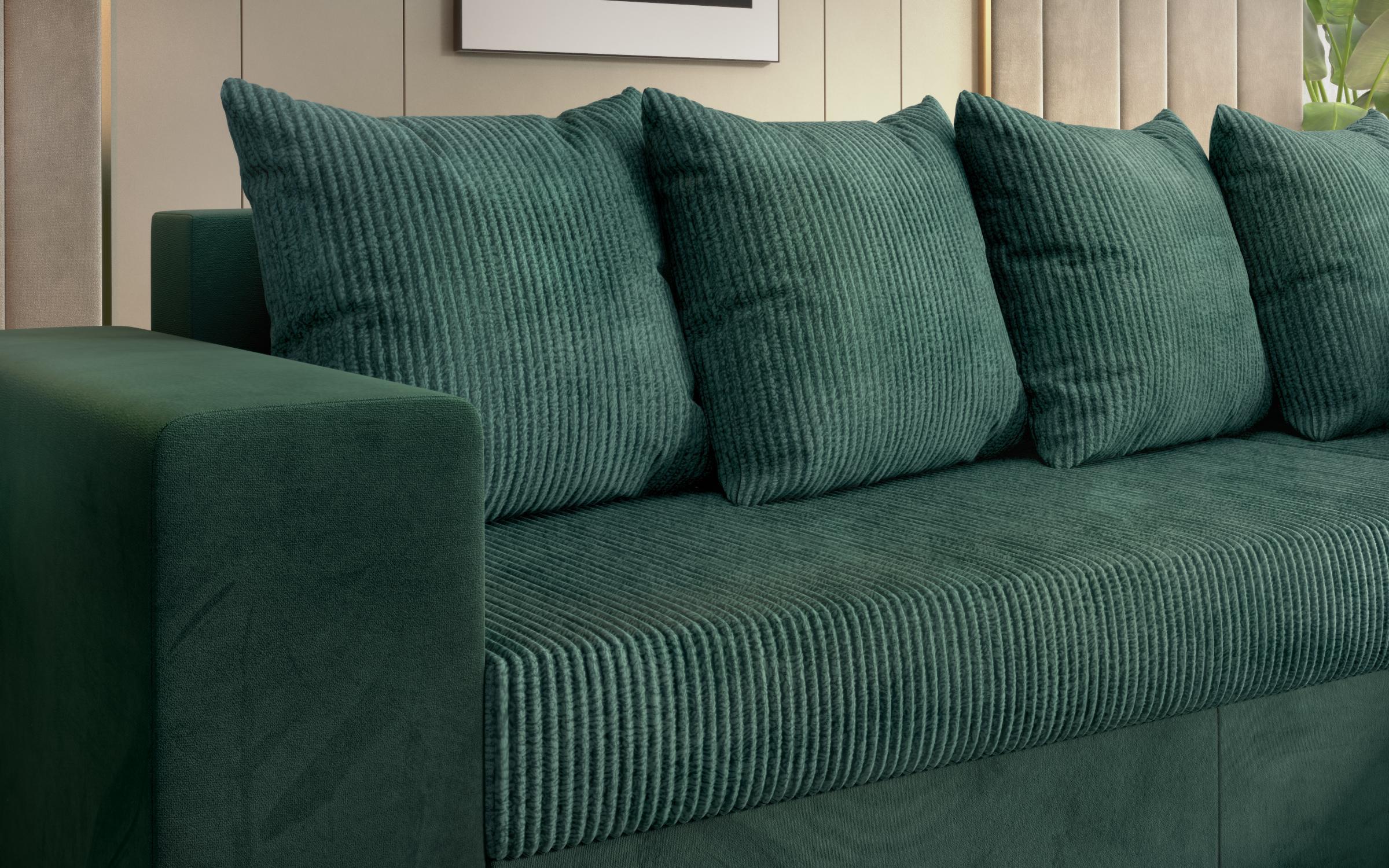 Γωνιακός καναπές + σκαμπό Londo, πράσινο  6