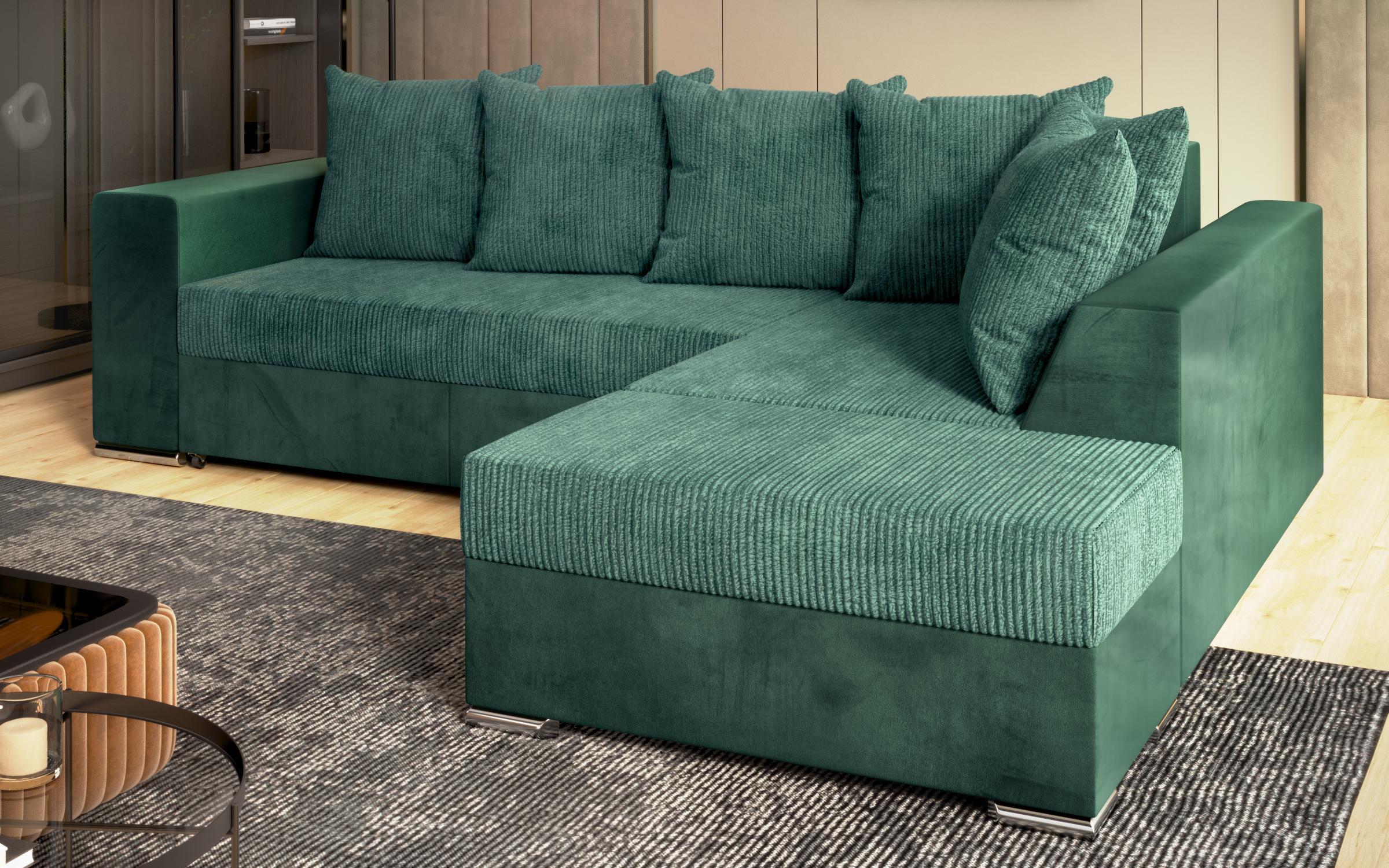 Γωνιακός καναπές + σκαμπό Londo, πράσινο  8