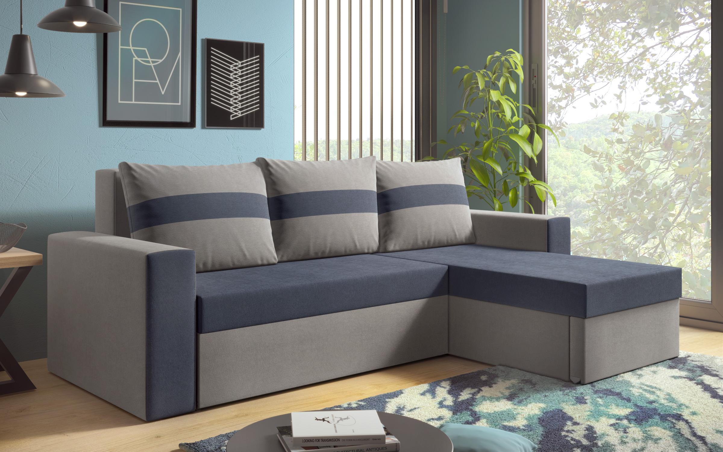 Γωνιακός καναπές Florida, σκούρο μπλε + γκρι  3