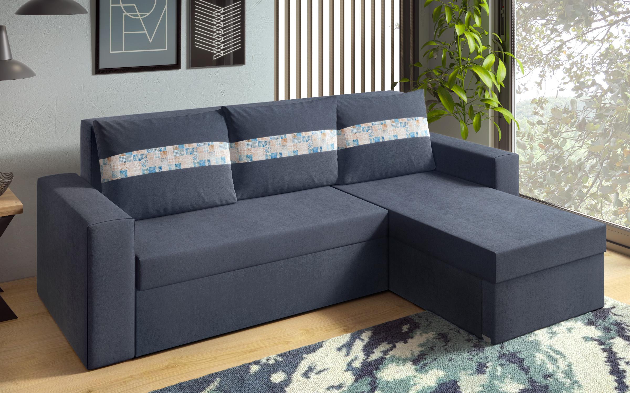 Γωνιακός καναπές Florida, σκούρο μπλε  6