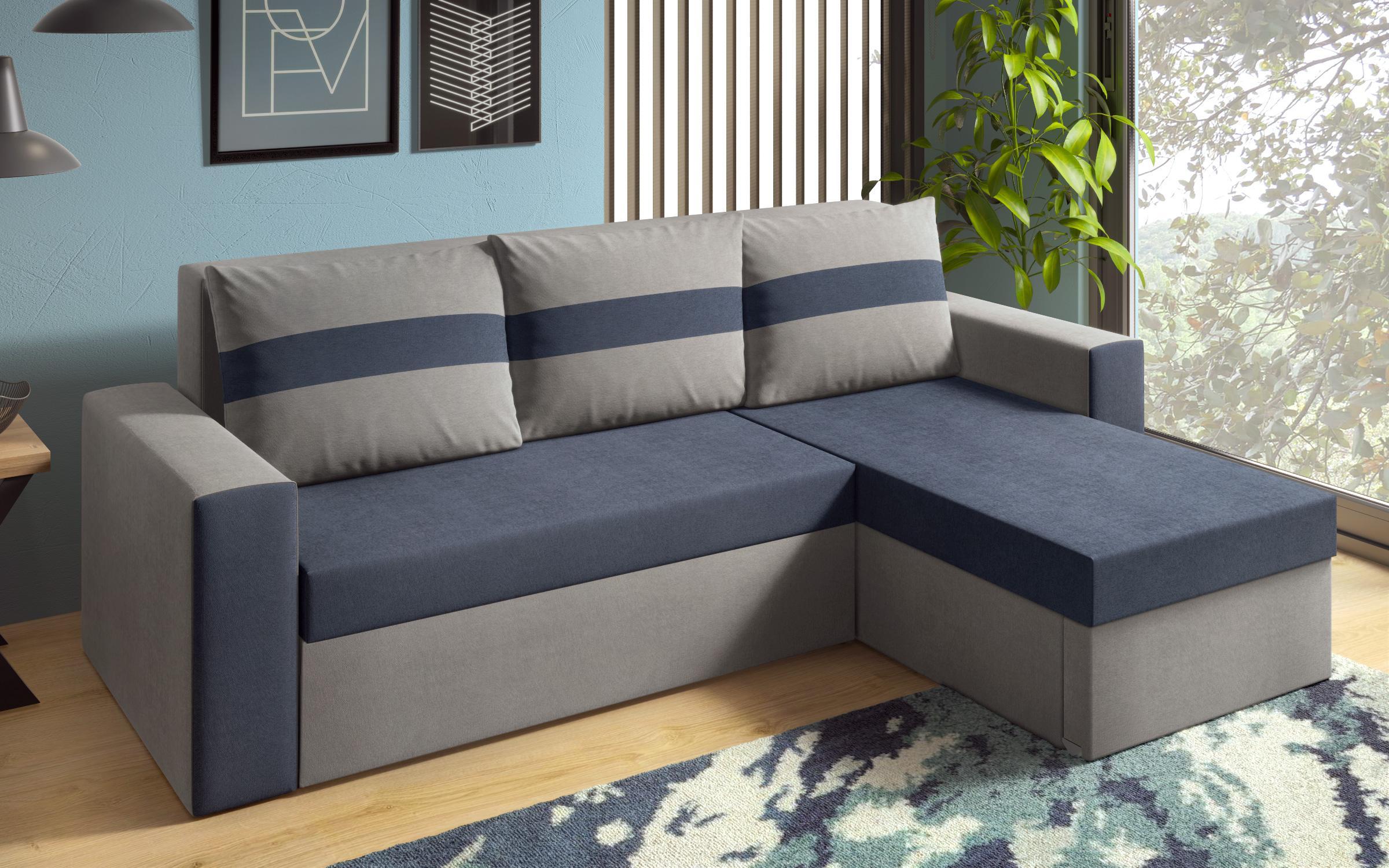 Γωνιακός καναπές Florida, σκούρο μπλε + γκρι  4