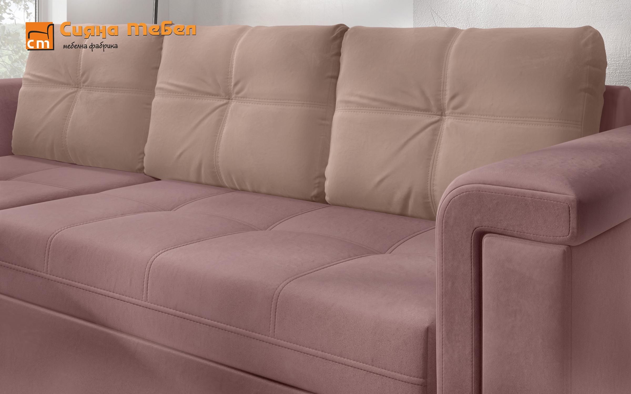 Γωνιακός καναπές Heaven, ροζ + ανοιχτό ροζ  5