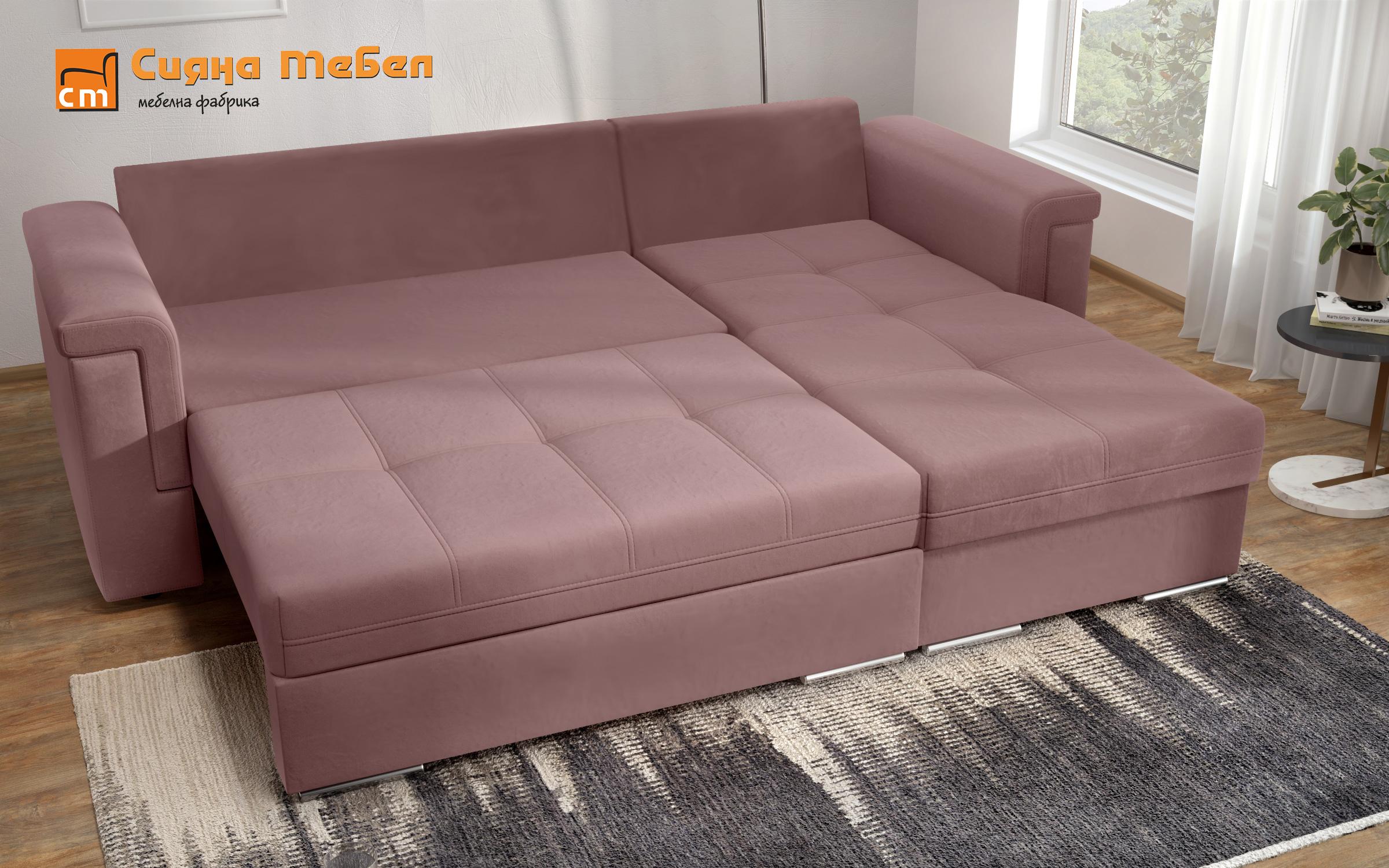 Γωνιακός καναπές Heaven, ροζ + ανοιχτό ροζ  8