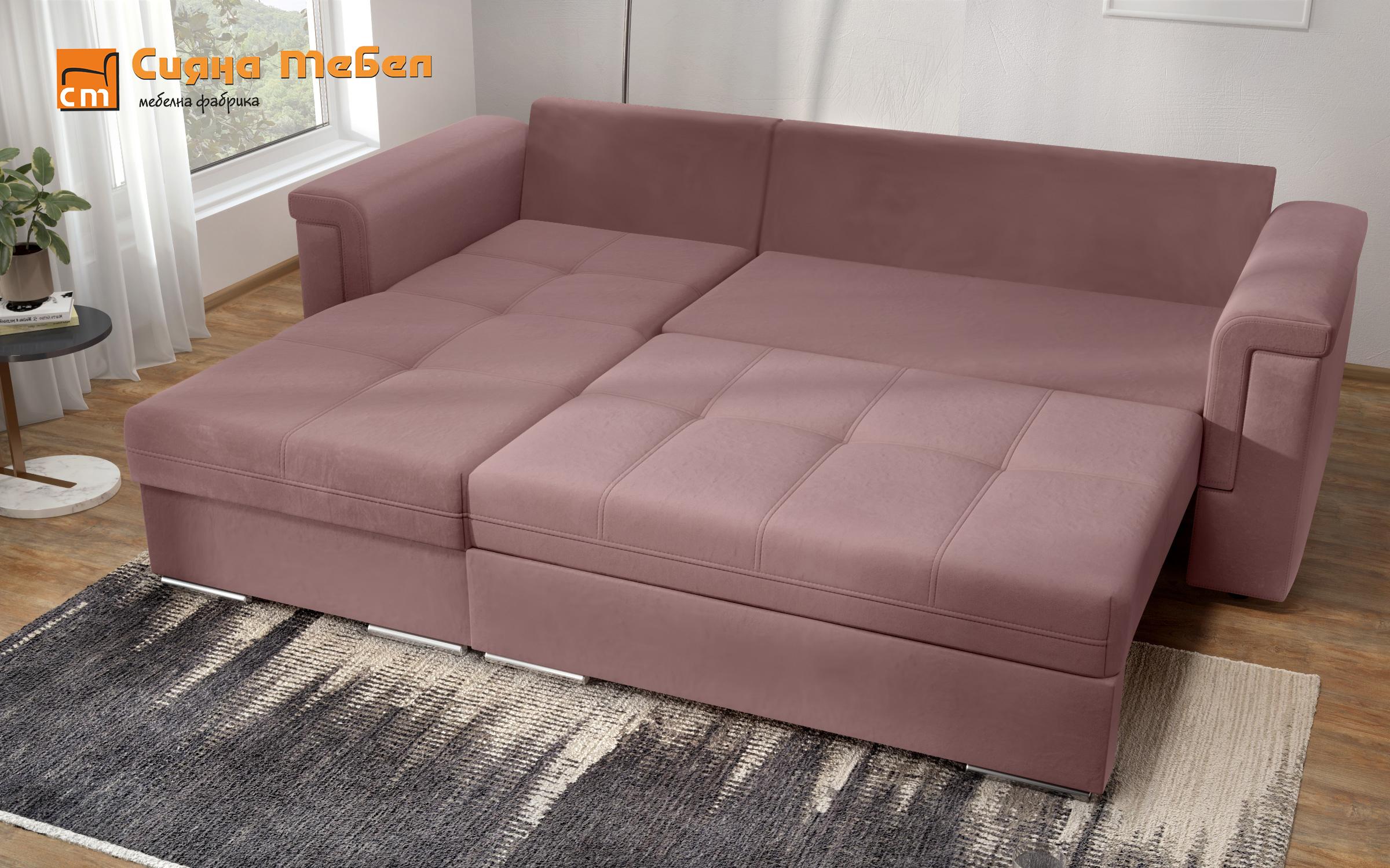 Γωνιακός καναπές Heaven, ροζ + ανοιχτό ροζ  8