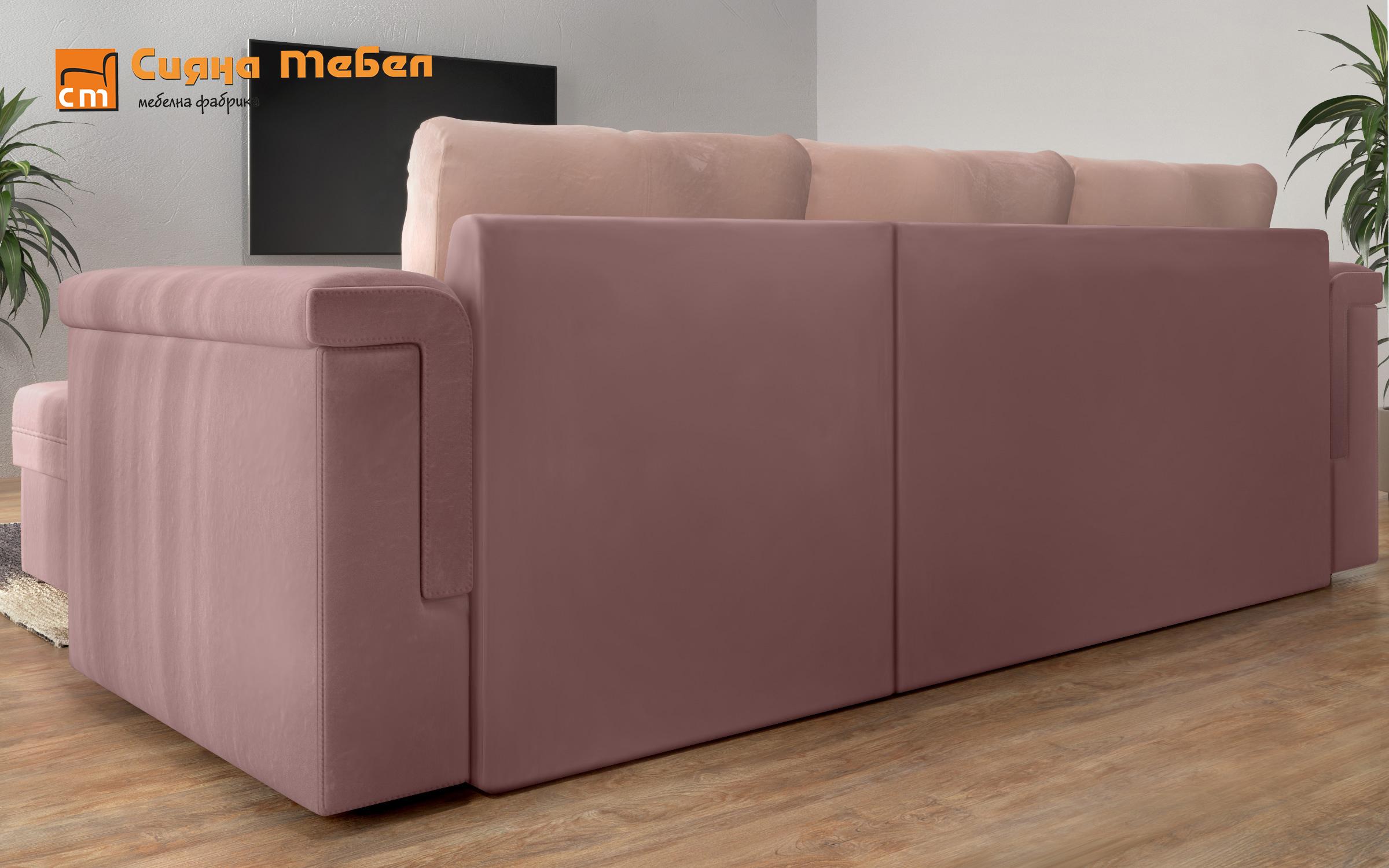 Γωνιακός καναπές Heaven, ροζ + ανοιχτό ροζ  9
