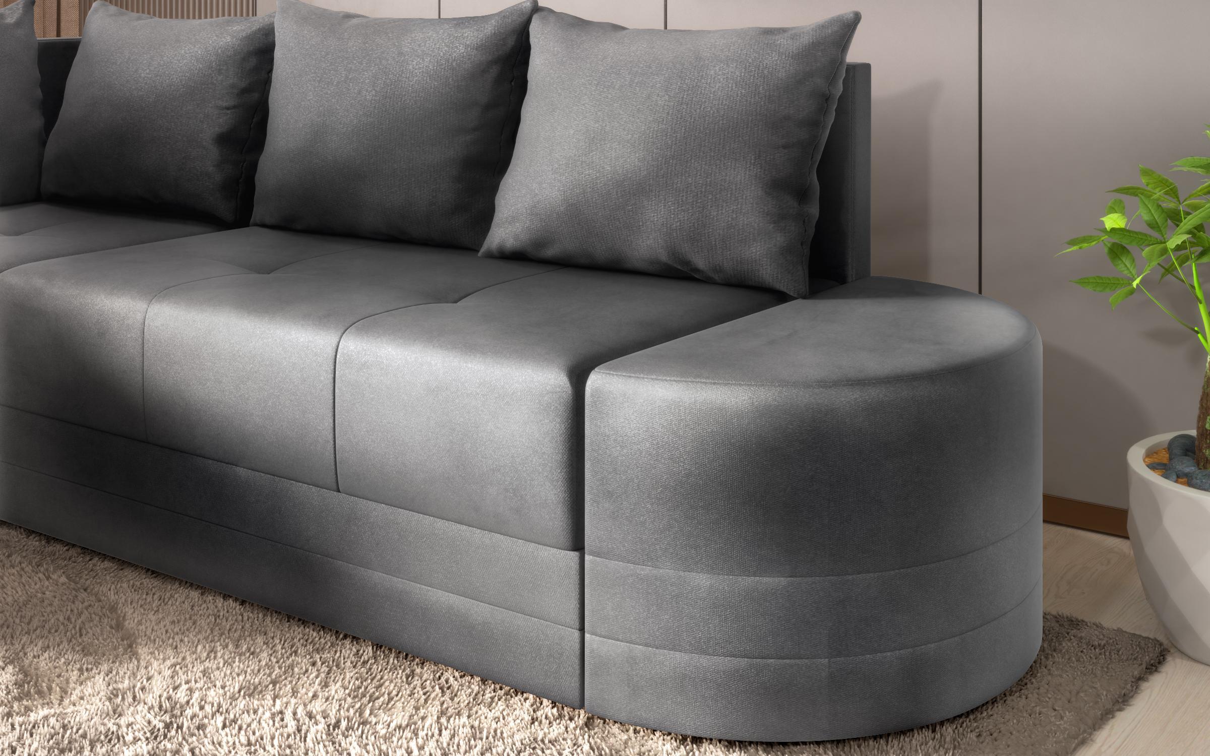 Γωνιακός καναπές – κρεβάτι Kamelo, σκούρο γκρι  4