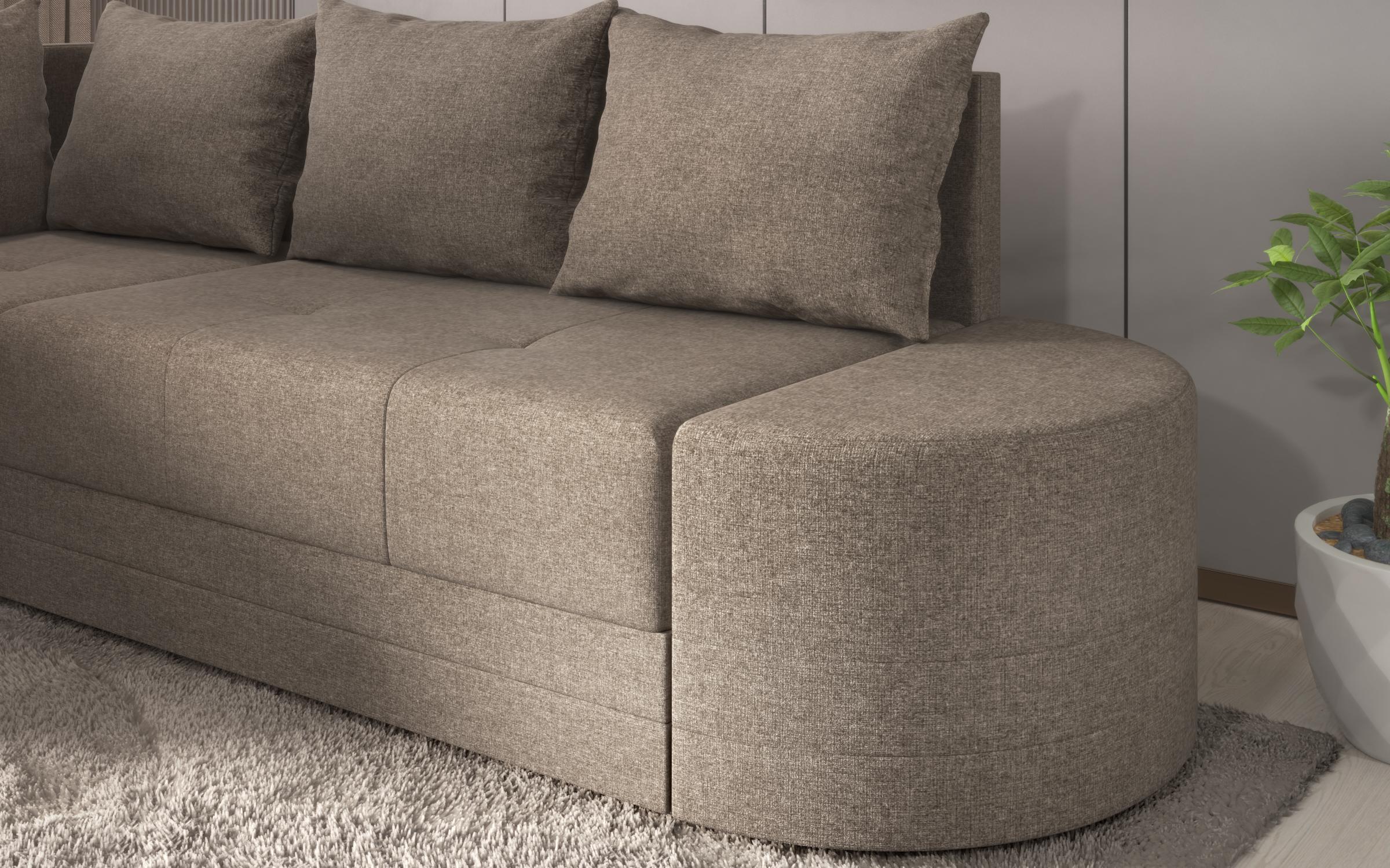 Γωνιακός καναπές – κρεβάτι Kamelo, μπεζ  4