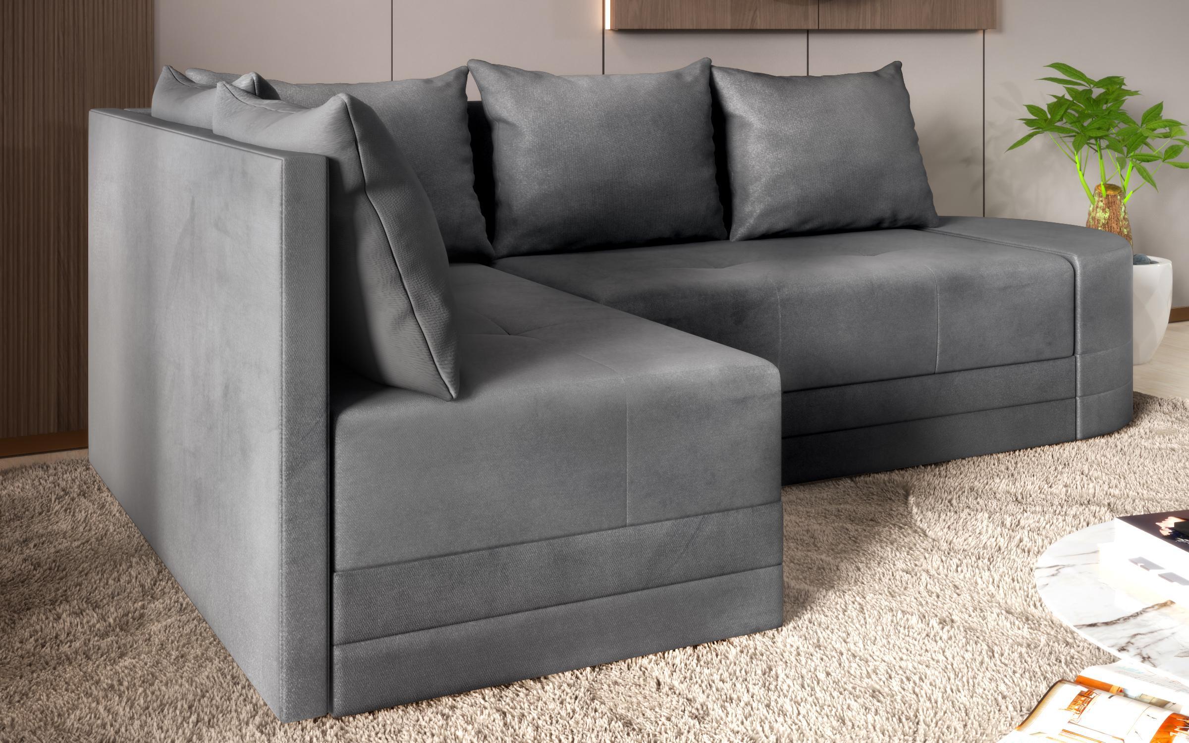 Γωνιακός καναπές – κρεβάτι Kamelo, σκούρο γκρι  5