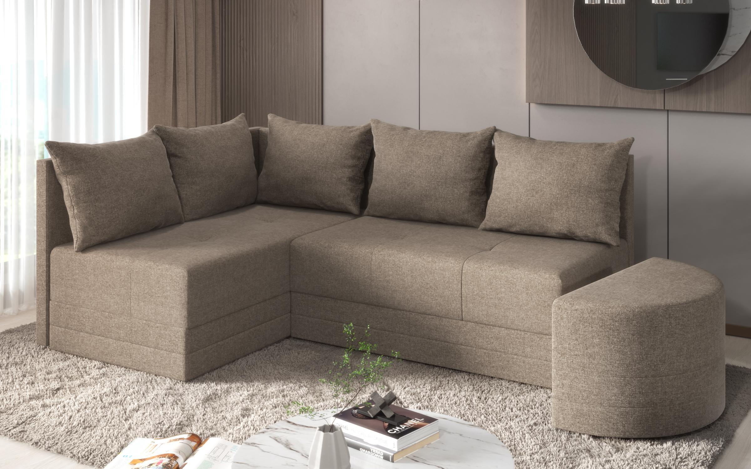 Γωνιακός καναπές – κρεβάτι Kamelo, μπεζ  7