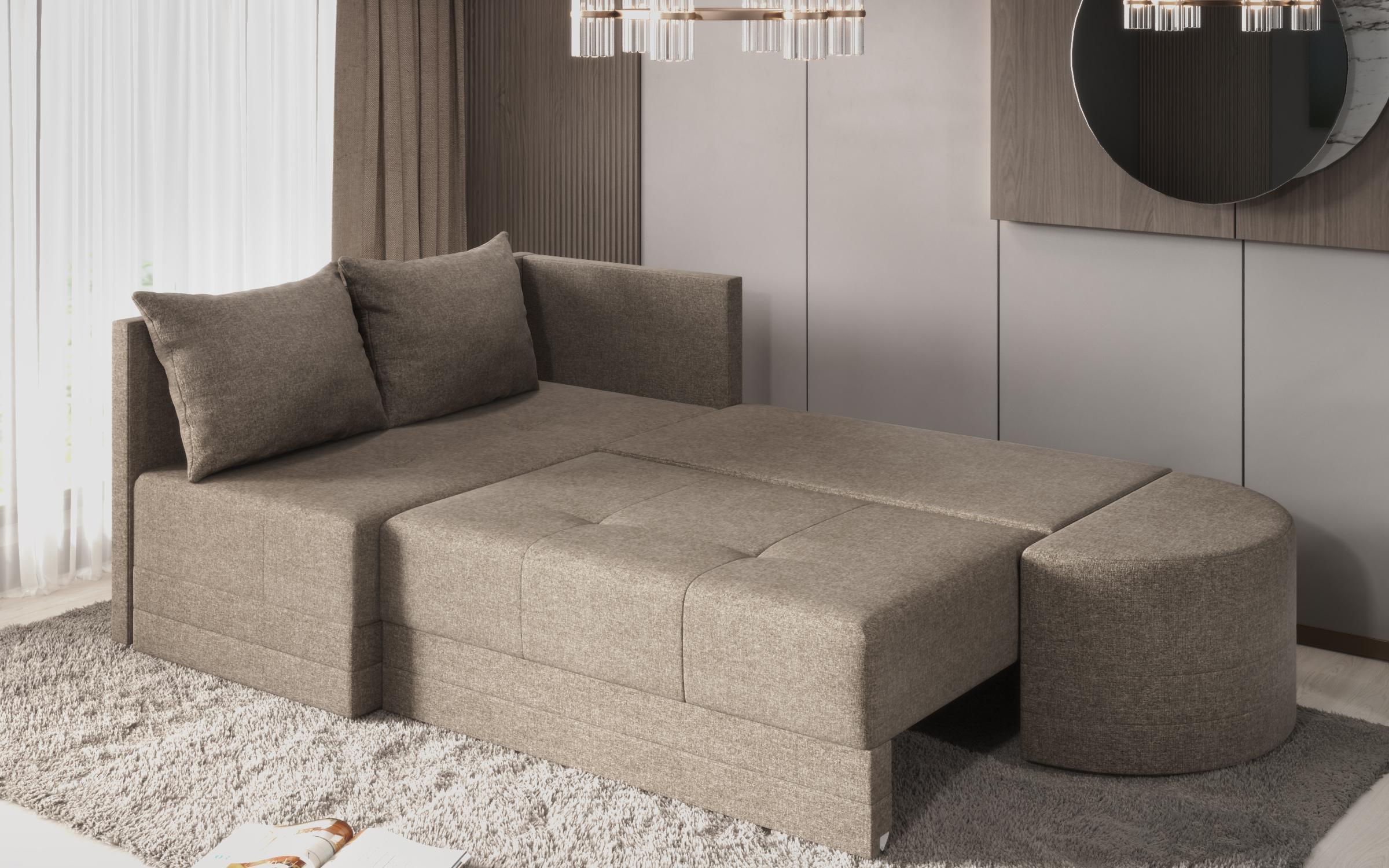 Γωνιακός καναπές – κρεβάτι Kamelo, μπεζ  8