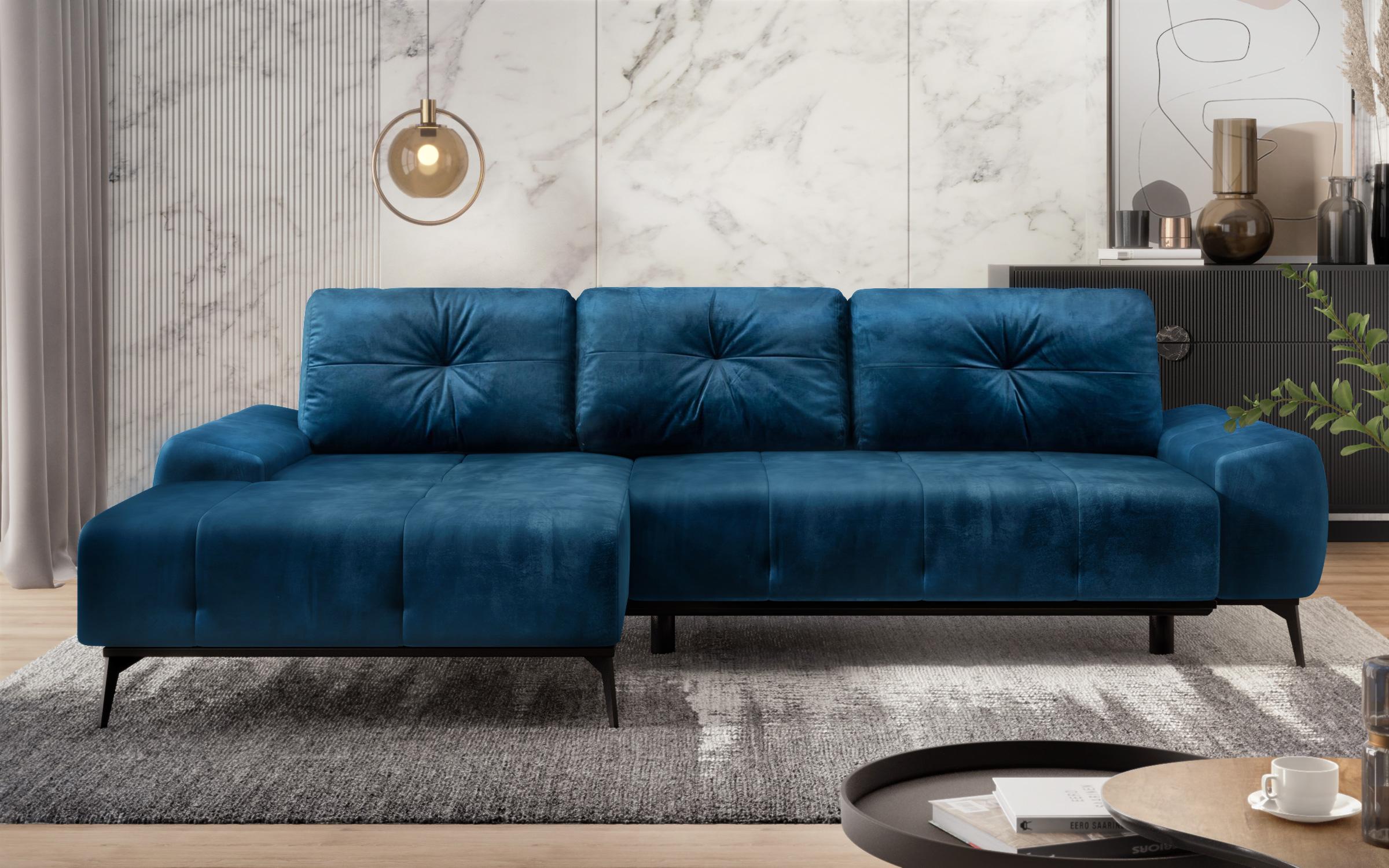 Γωνιακός καναπές Maresel, μπλε  1