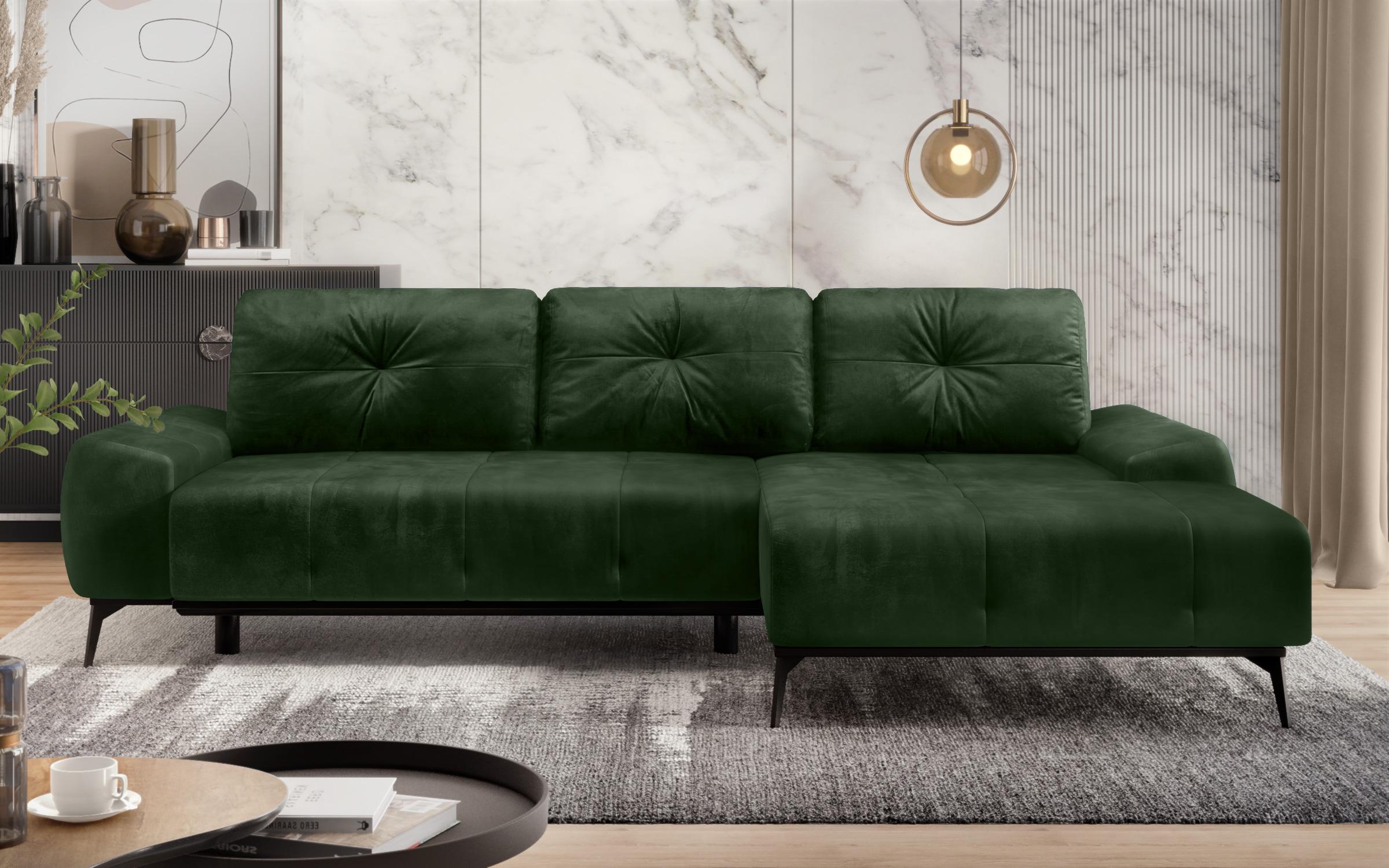 Γωνιακός καναπές Maresel, σκούρο πράσινο  1