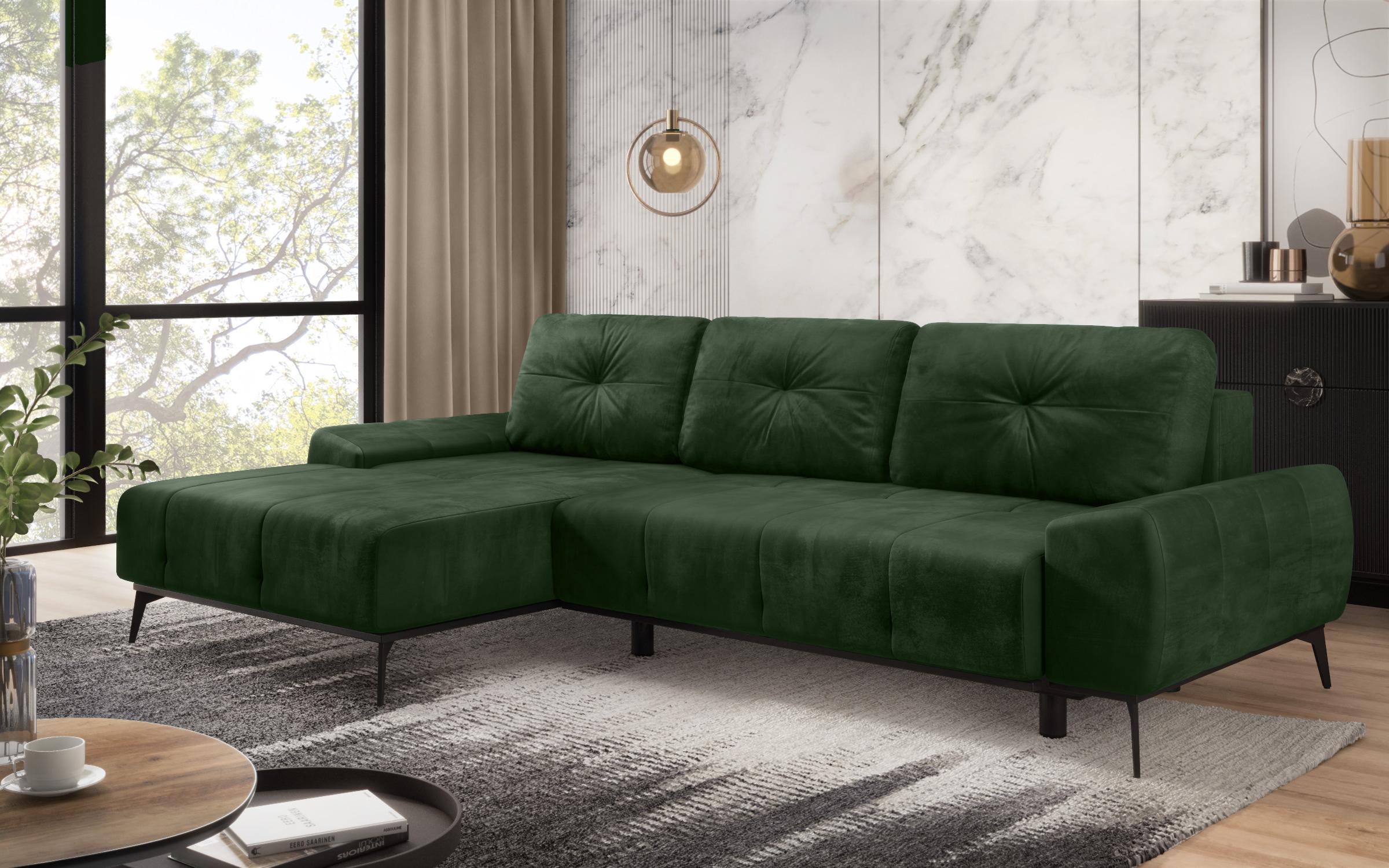 Γωνιακός καναπές Marsel, σκούρο πράσινο  4