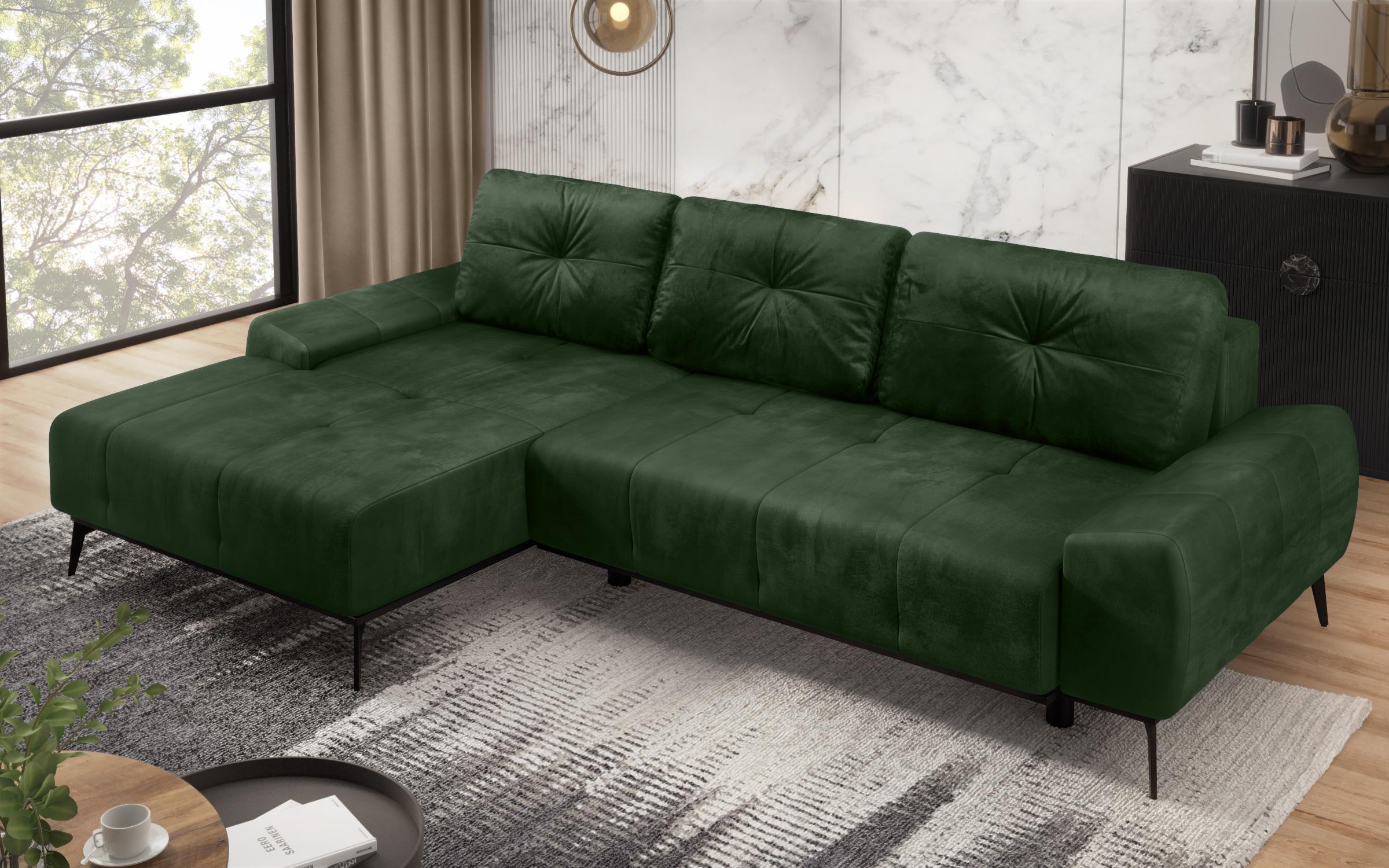 Γωνιακός καναπές Marsel, σκούρο πράσινο  6