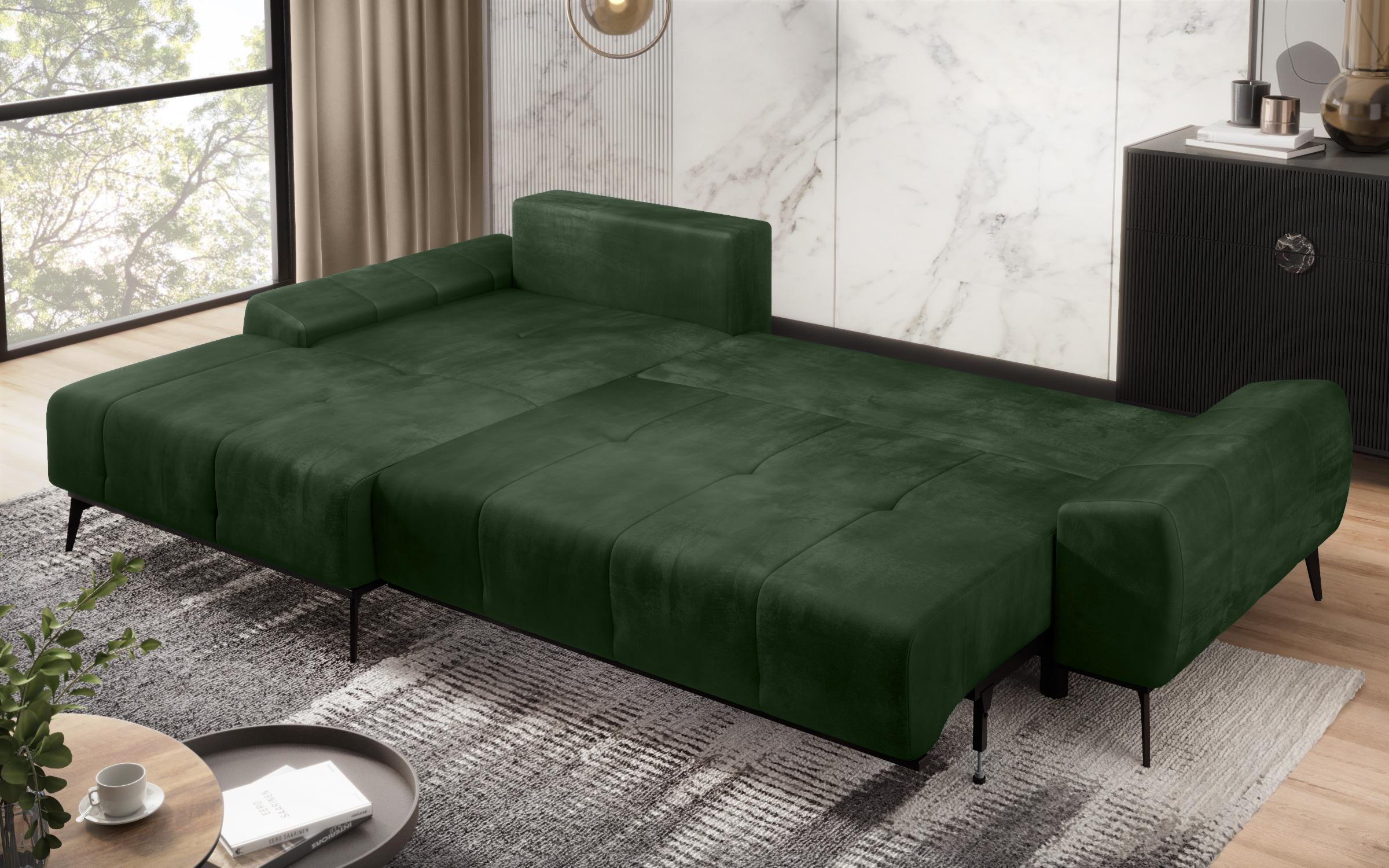 Γωνιακός καναπές Marsel, σκούρο πράσινο  7