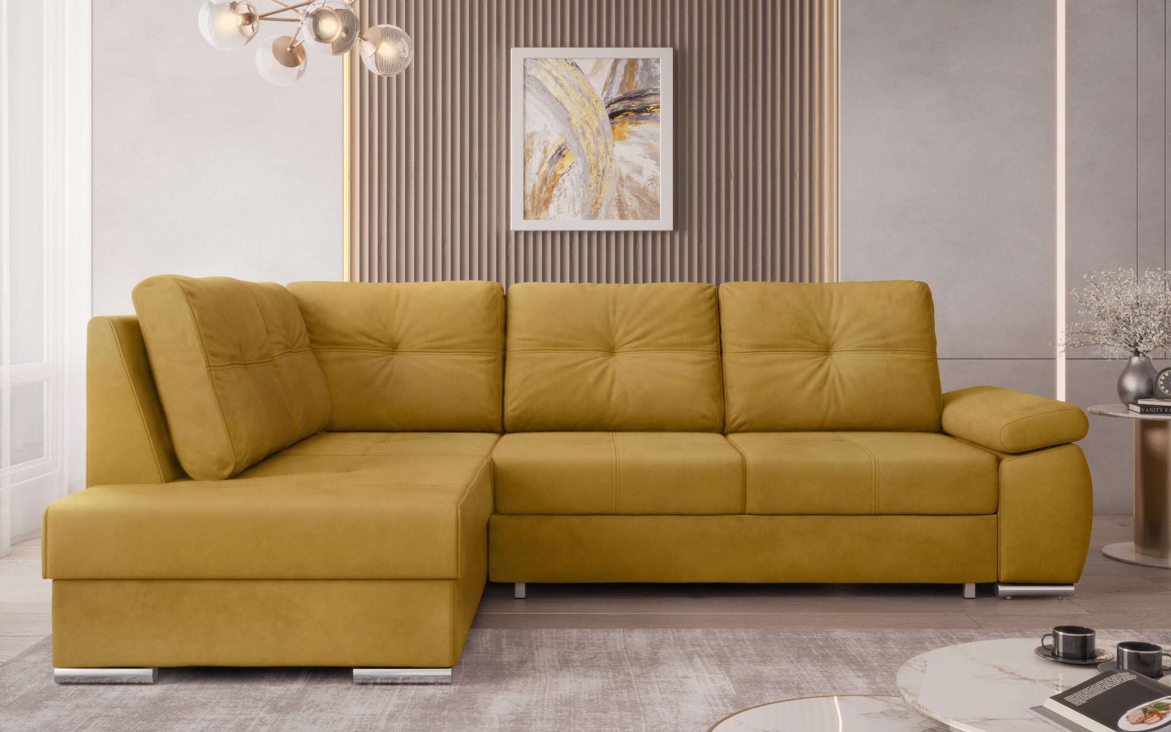 Γωνιακός καναπές Masimo, κίτρινο  1