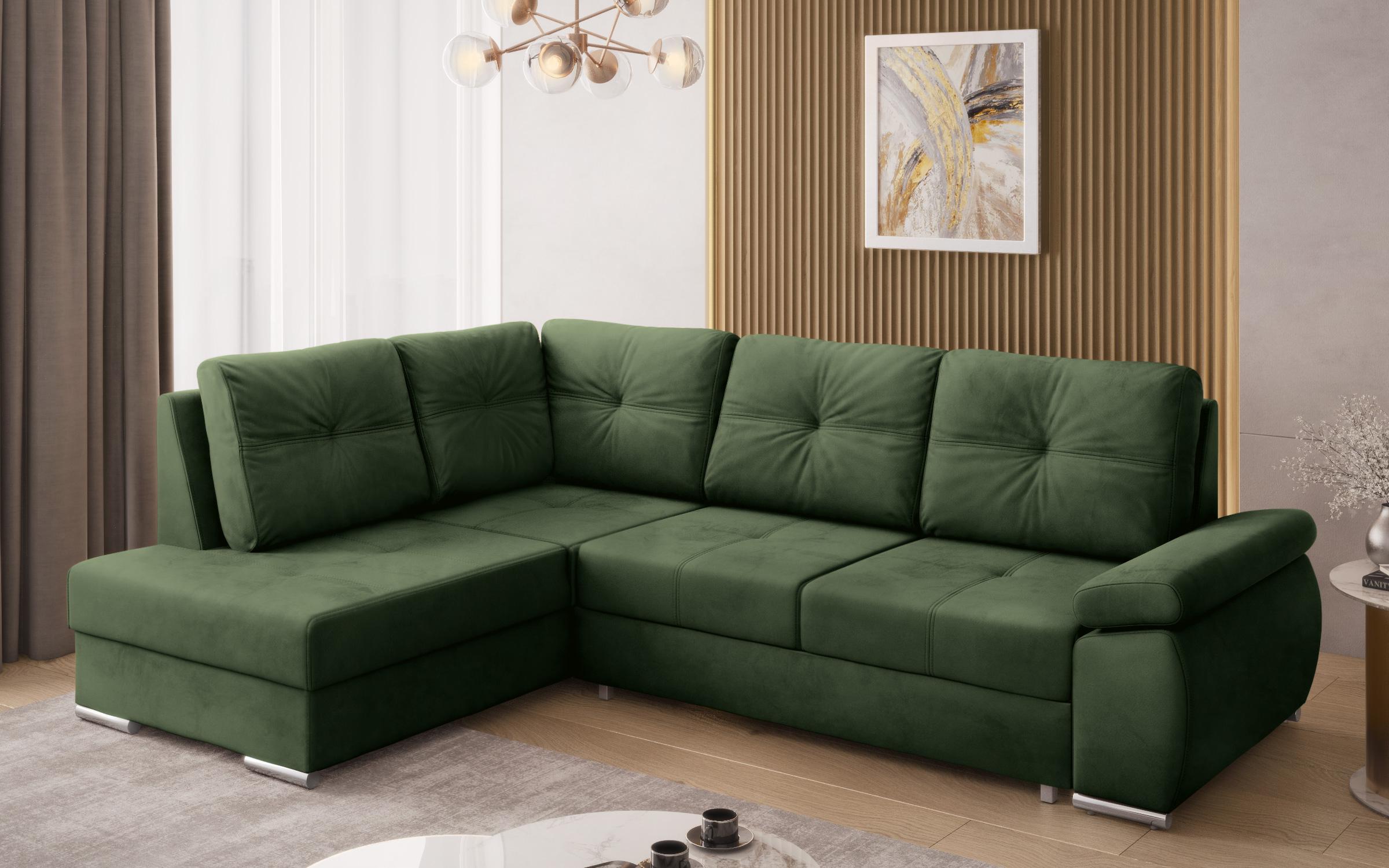 Γωνιακός καναπές Masimo, σκούρο πράσινο  6