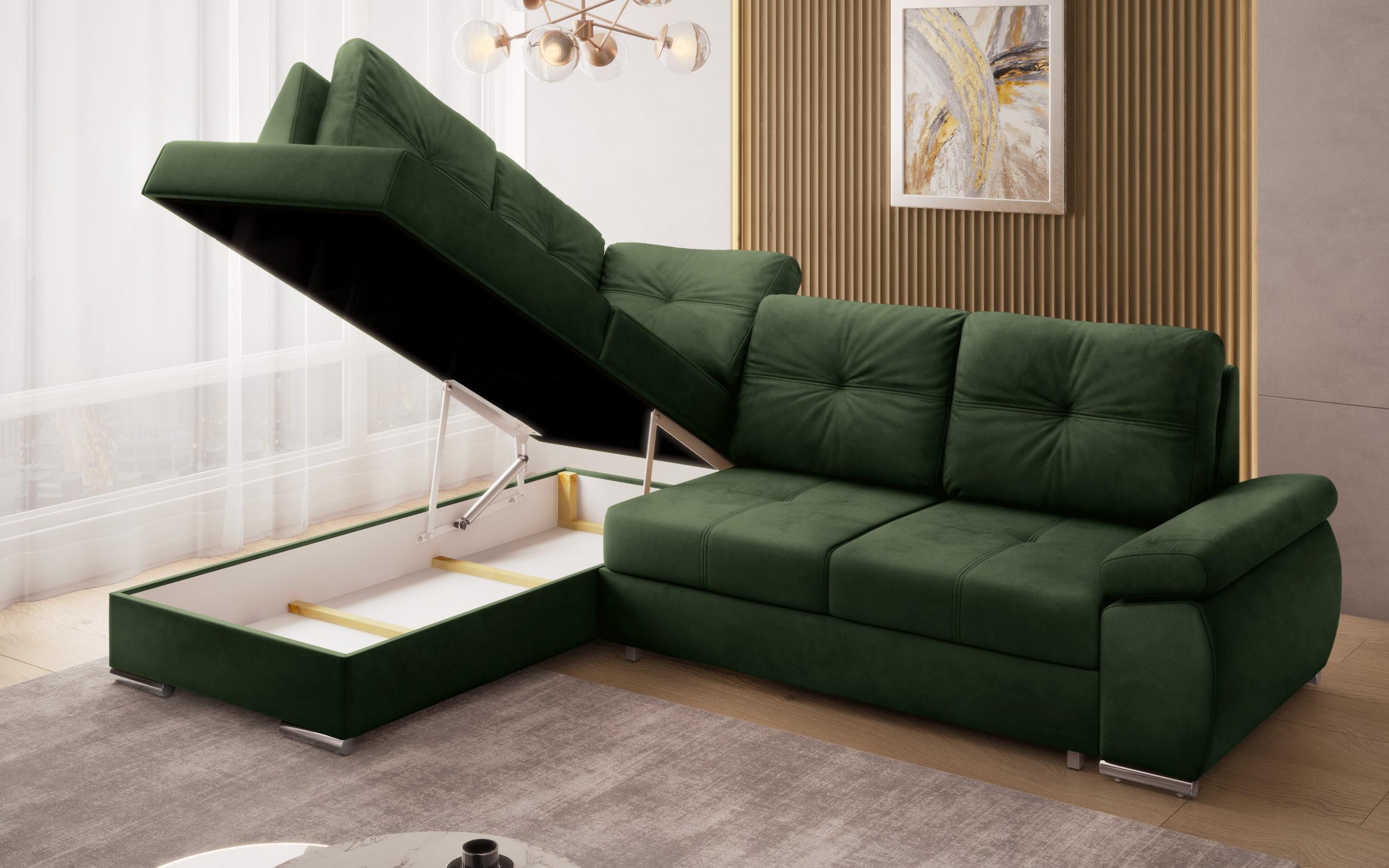 Γωνιακός καναπές Masimo, σκούρο πράσινο  4