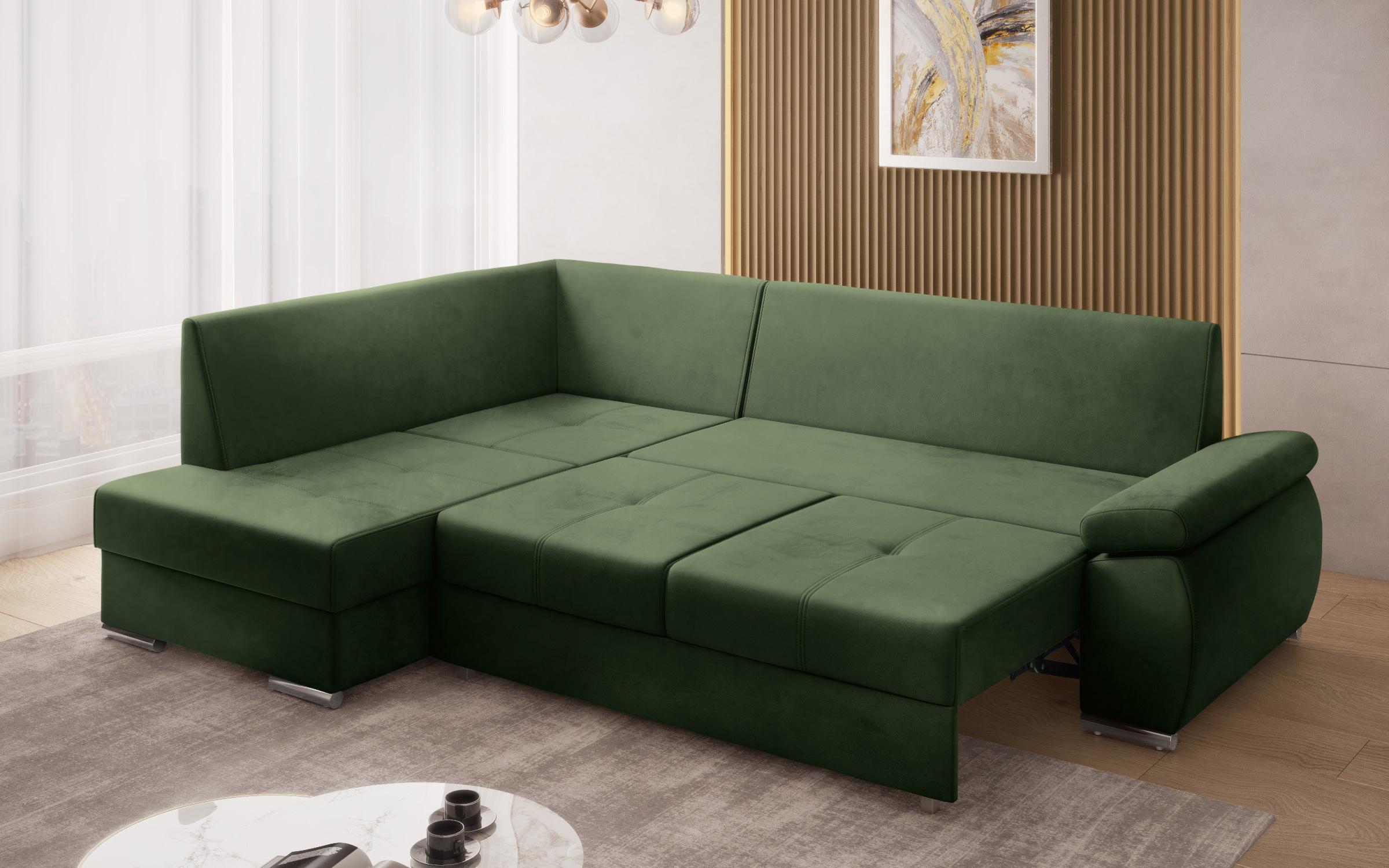 Γωνιακός καναπές Masimo, σκούρο πράσινο  3