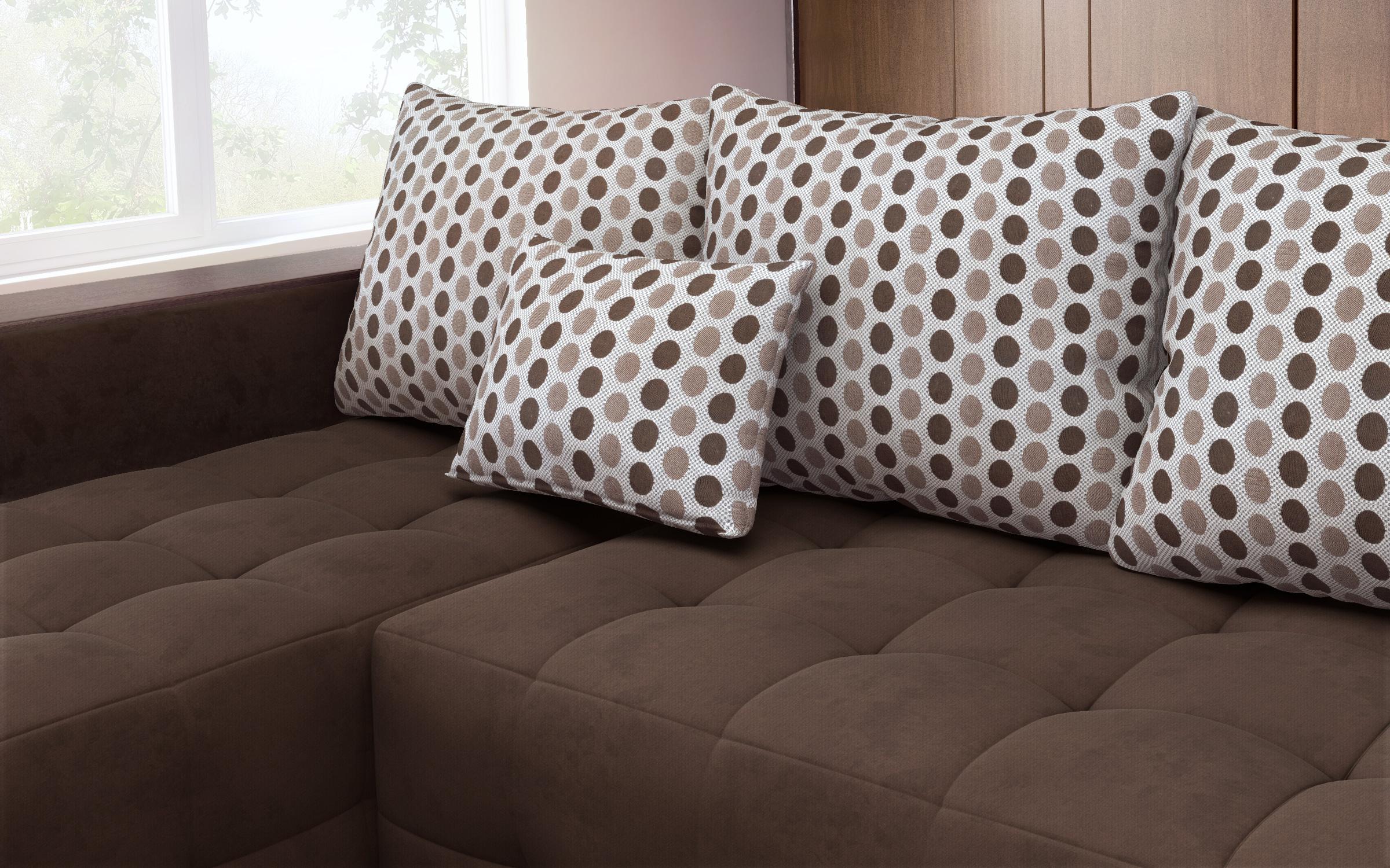 Γωνιακός καναπές - κρεβάτι με ανάκλιντρο και μπράτσο μίνι ραφιέρα Melvin, σκούρο καφέ  5