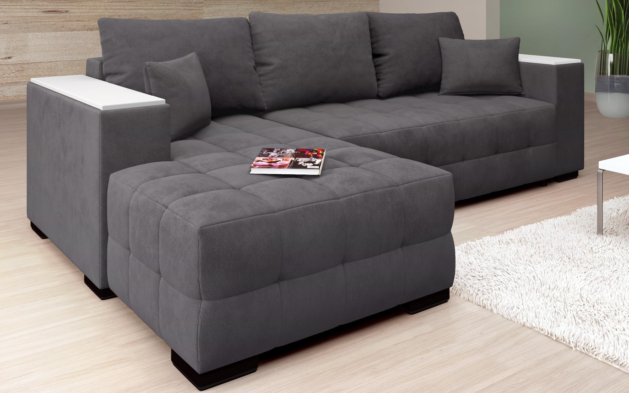 Γωνιακός καναπές με ραφιέρα Melvin Spring S, σκούρο γκρί  7