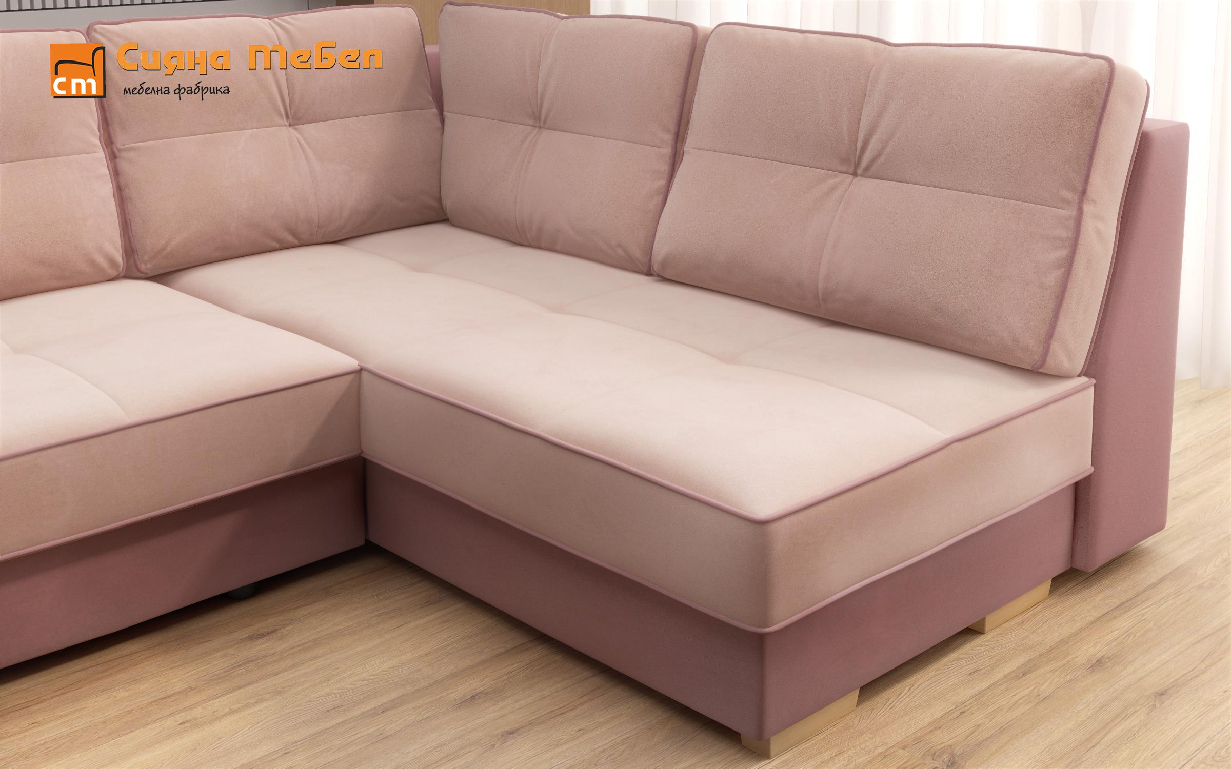 Γωνιακός καναπές Next, ροζ + ανοιχτό ροζ  7
