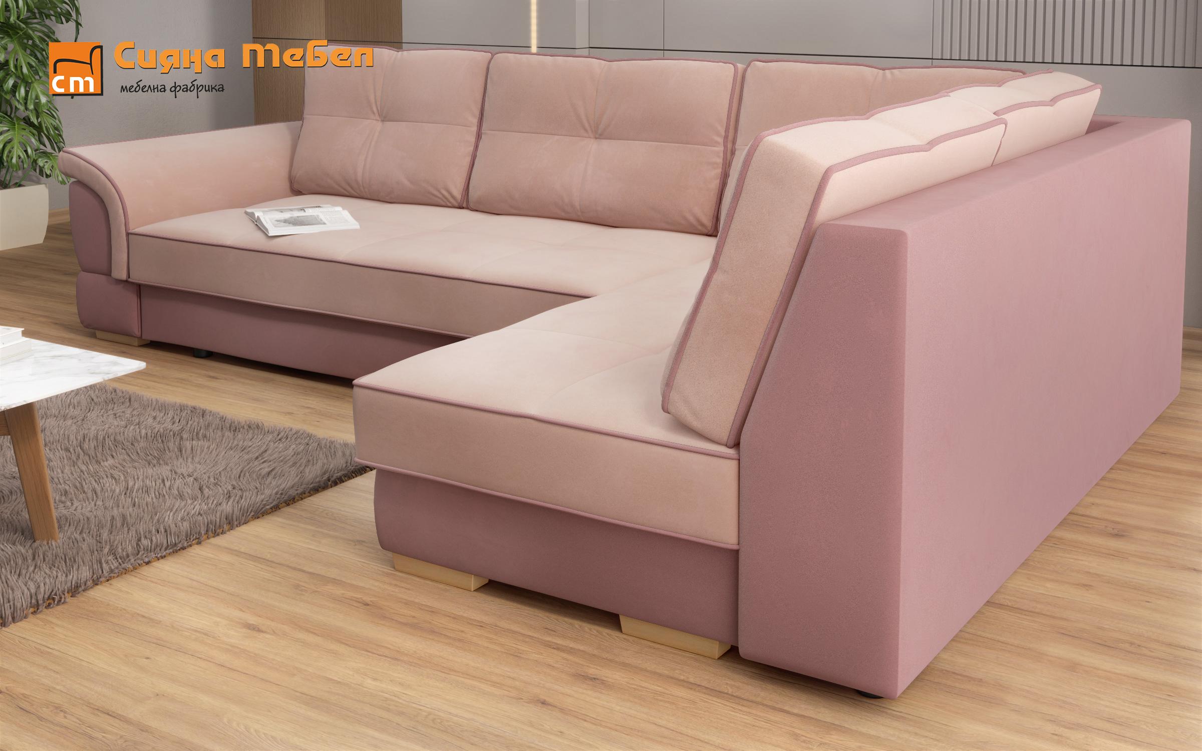 Γωνιακός καναπές Next, ροζ + ανοιχτό ροζ  8