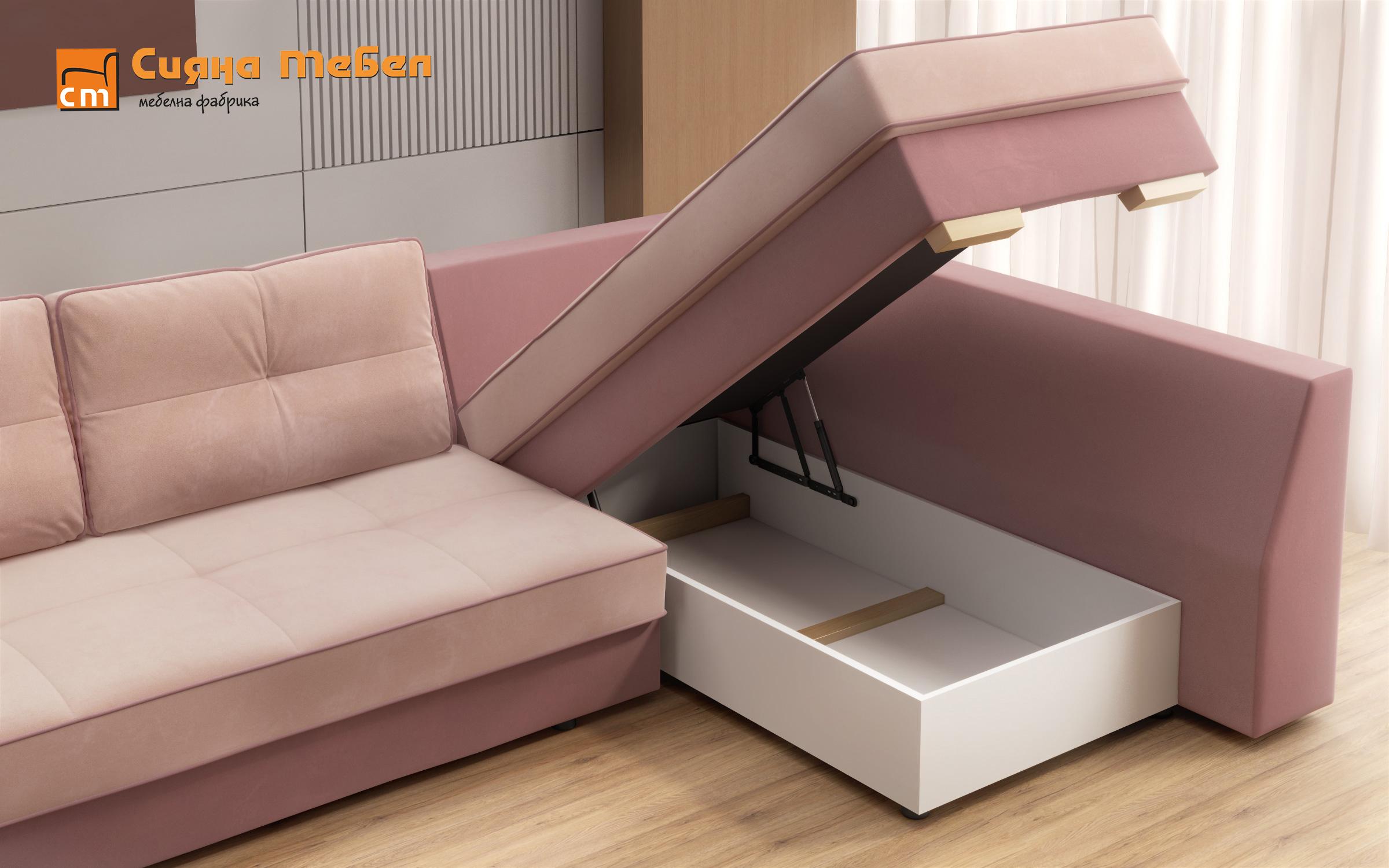 Γωνιακός καναπές Next, ροζ + ανοιχτό ροζ  9