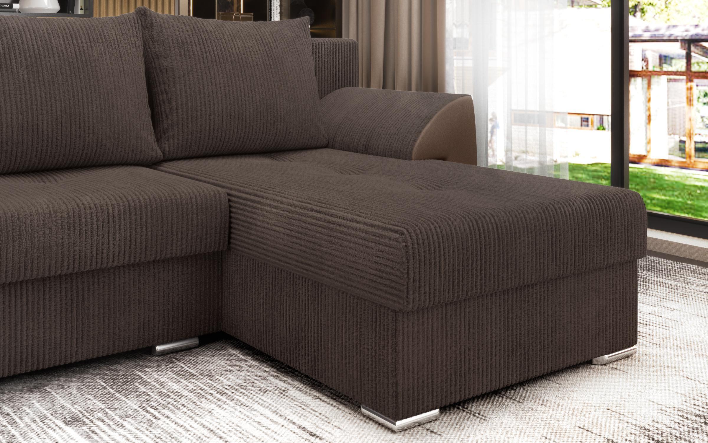 Γωνιακός καναπές - κρεβάτι Nord, σκούρο μπεζ  6