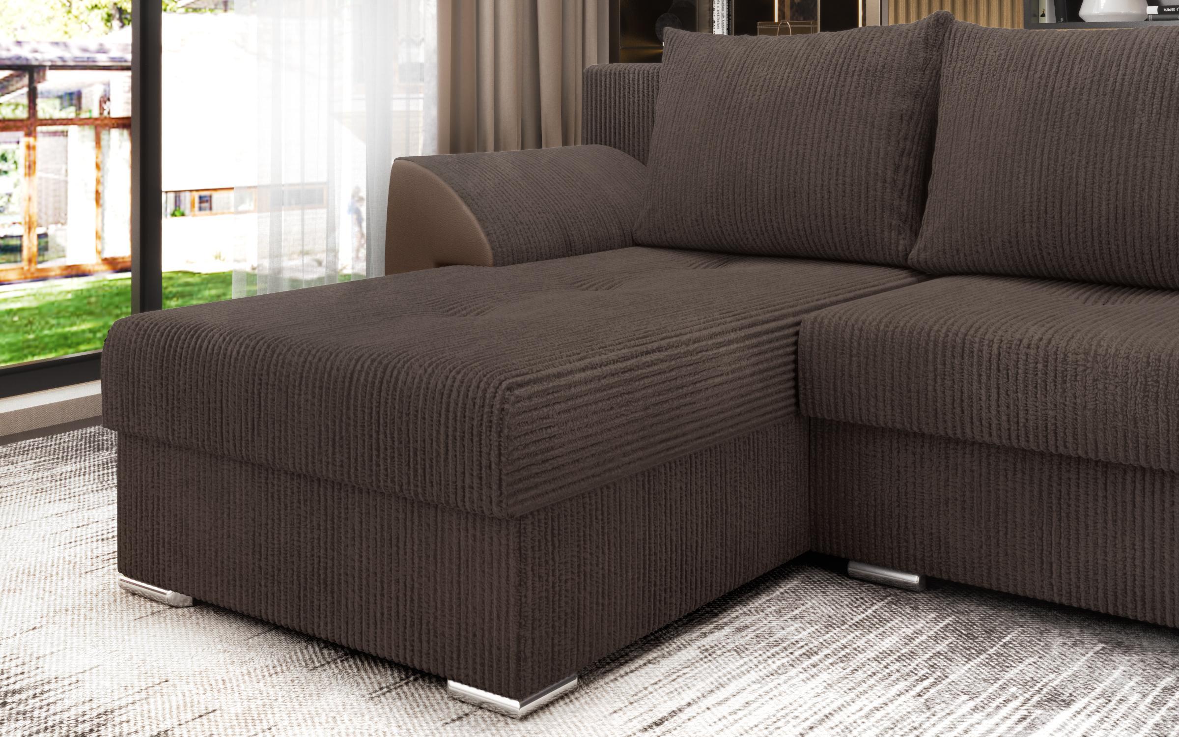Γωνιακός καναπές - κρεβάτι Nord, σκούρο μπεζ  5