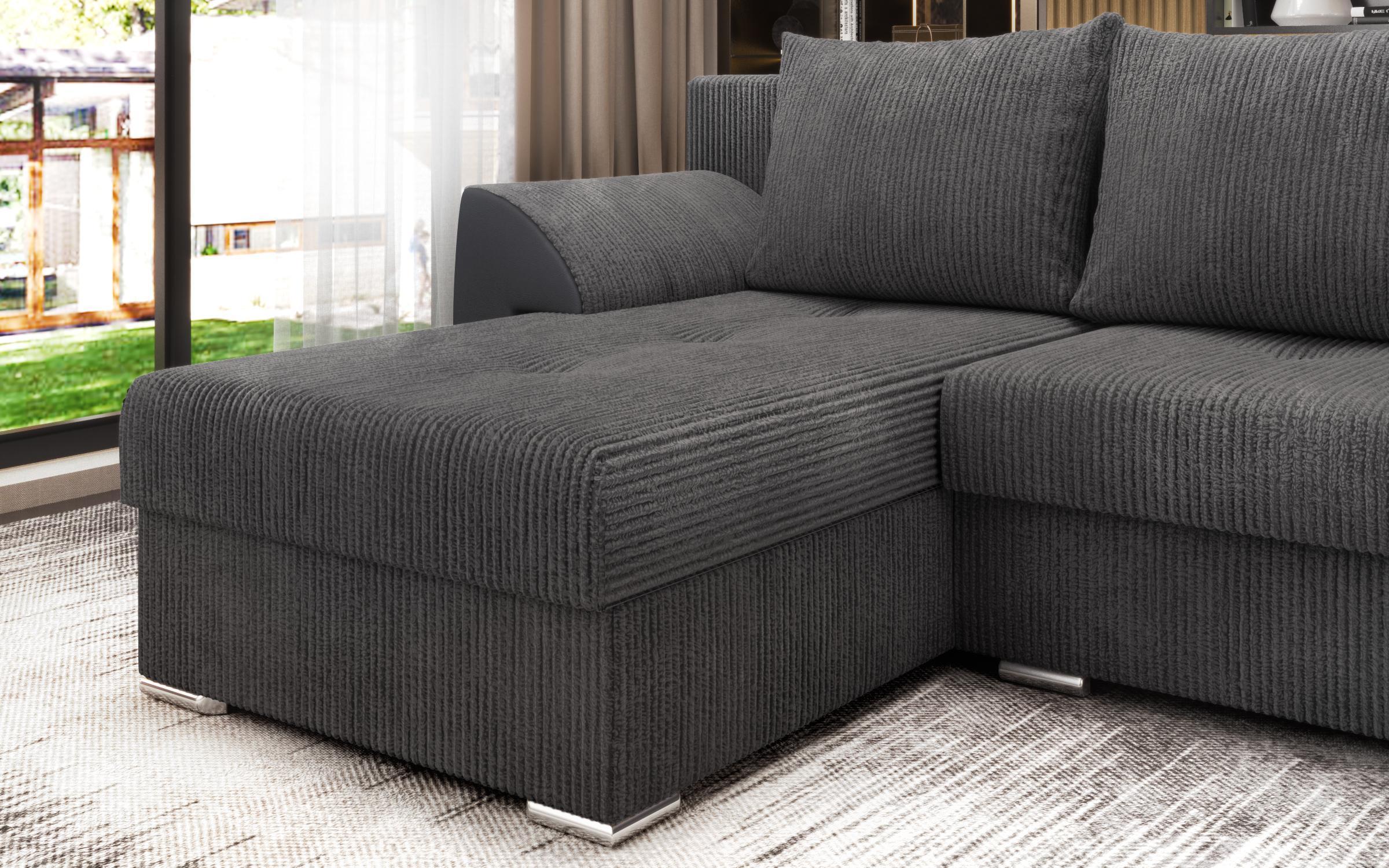 Γωνιακός καναπές-κρεβάτι Nord, γκρί  7