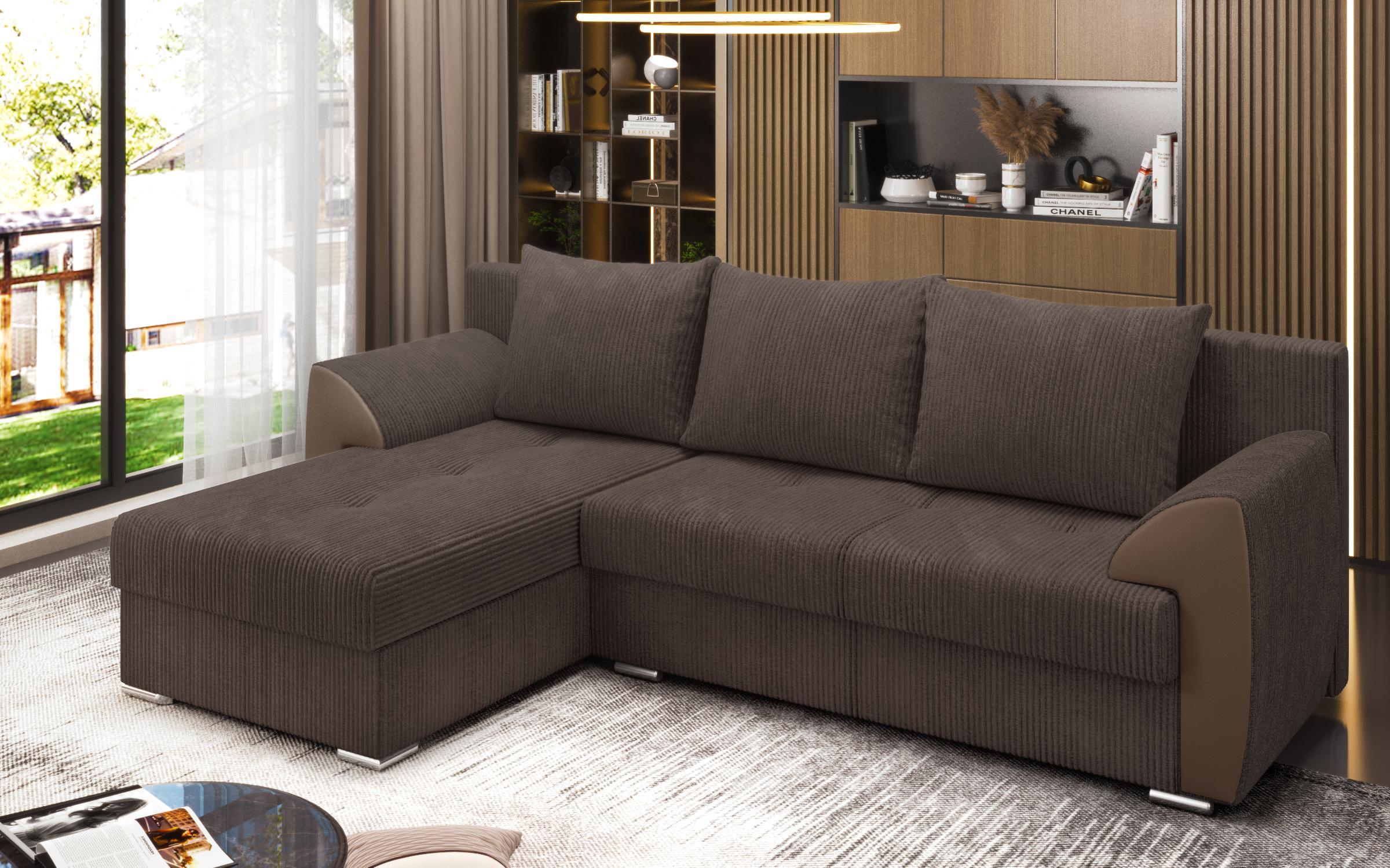 Γωνιακός καναπές - κρεβάτι Nord, σκούρο μπεζ  3