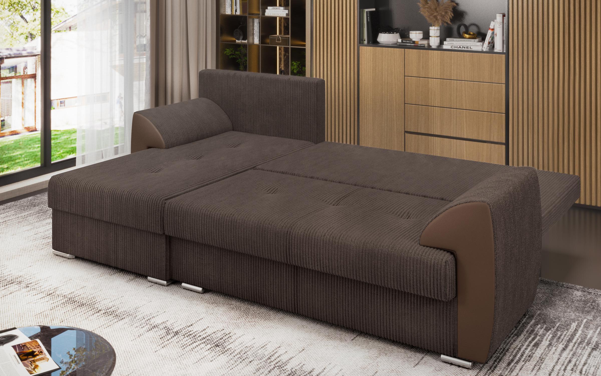 Γωνιακός καναπές - κρεβάτι Nord, σκούρο μπεζ  4