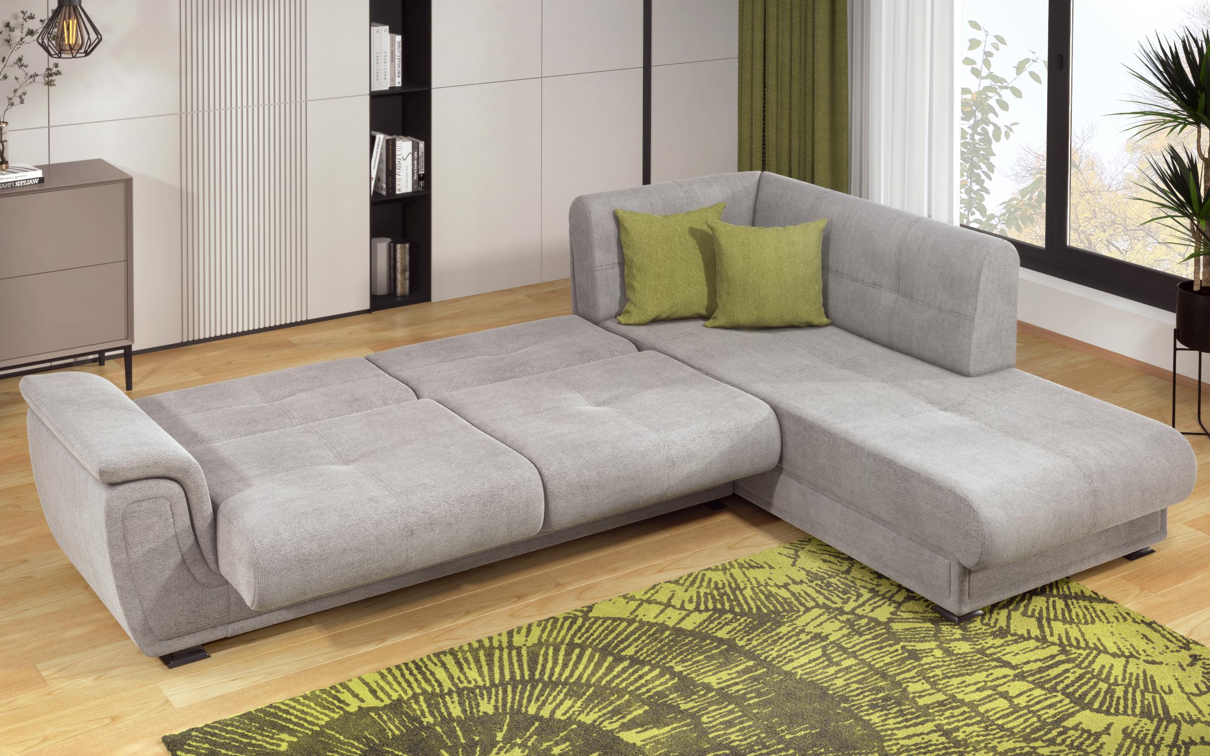 Γωνιακός καναπές Princess Lux, γκρι + πράσινο  9