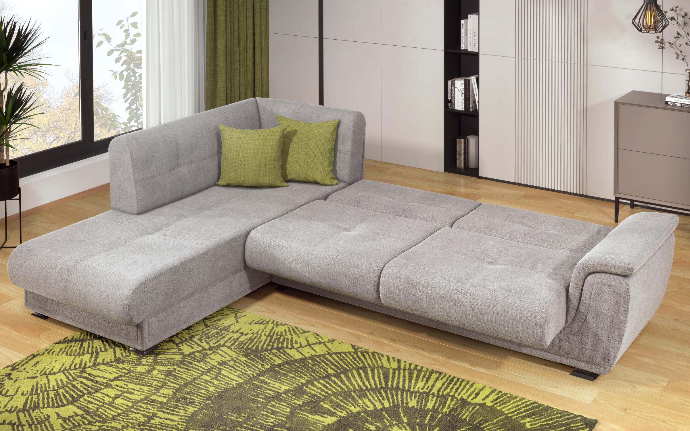 Γωνιακός καναπές Princess Lux, γκρι + πράσινο  10