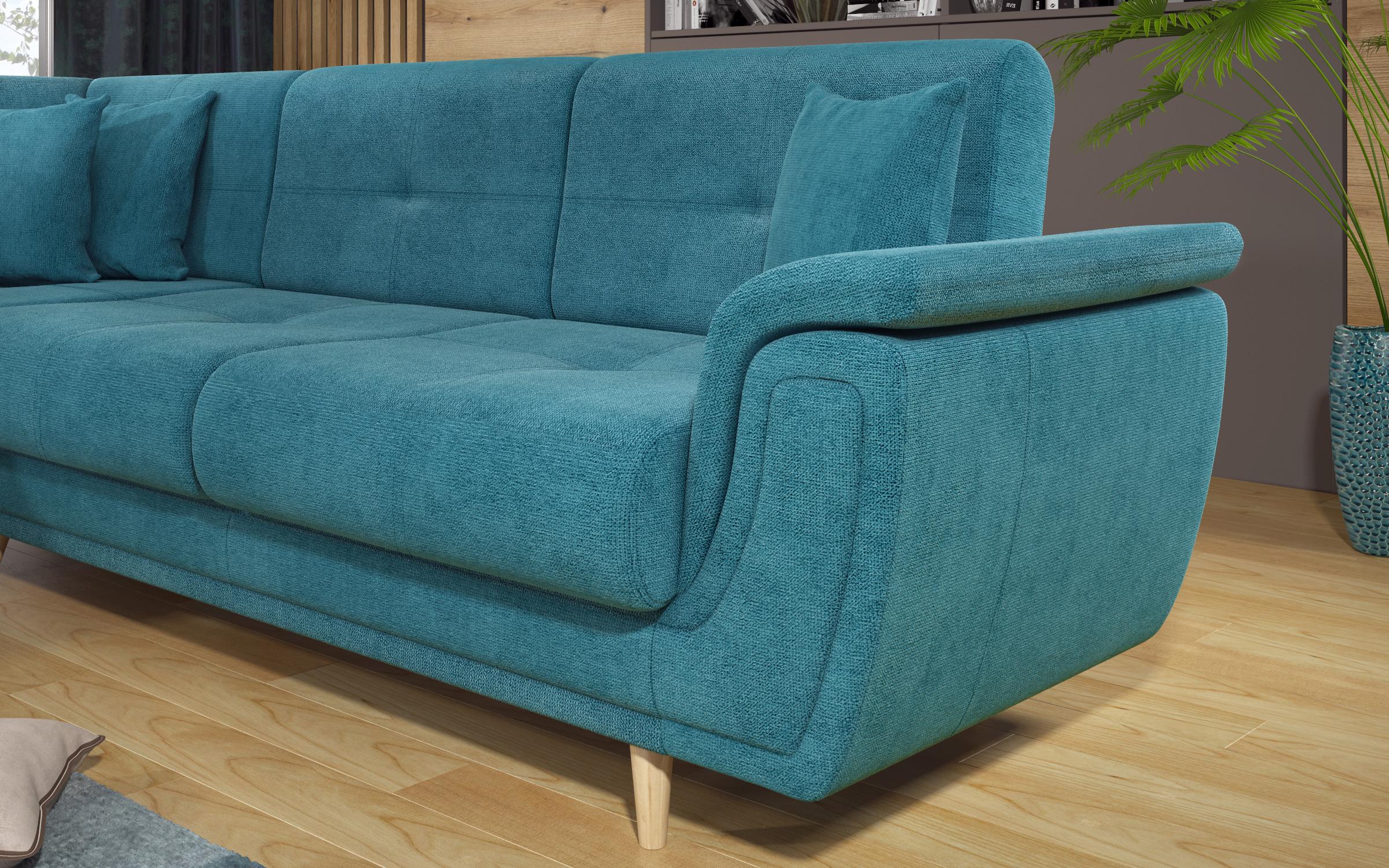 Γωνιακός καναπές Princes Premium με μηχανισμός κλικ κλακ, μπλε  6