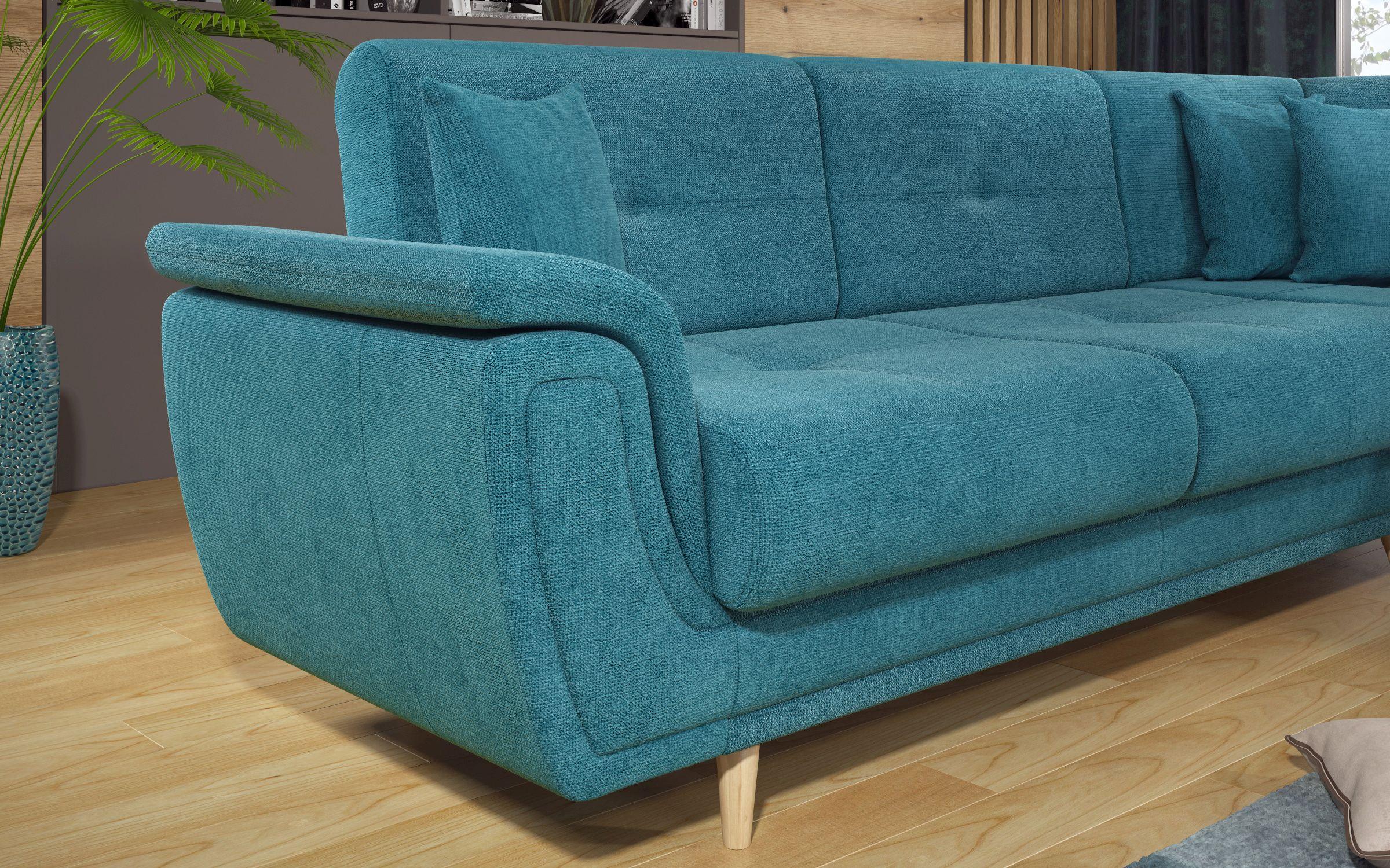 Γωνιακός καναπές Princes Premium με μηχανισμός κλικ κλακ, μπλε  6