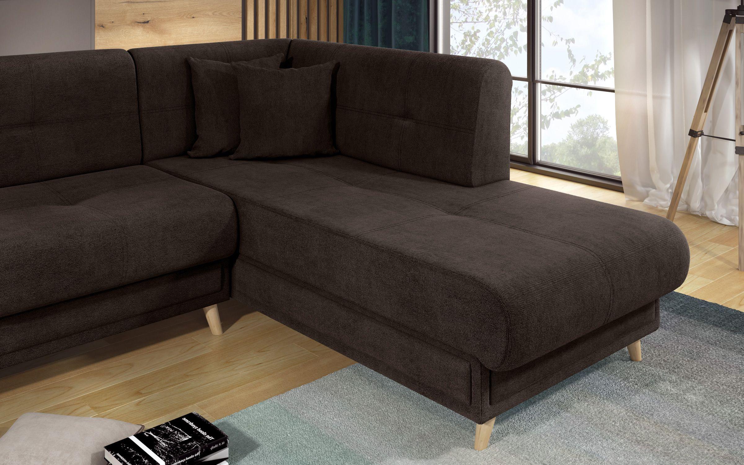 Γωνιακός καναπές Princes Premium  με μηχανισμός κλικ κλακ, σκούρο καφέ  7