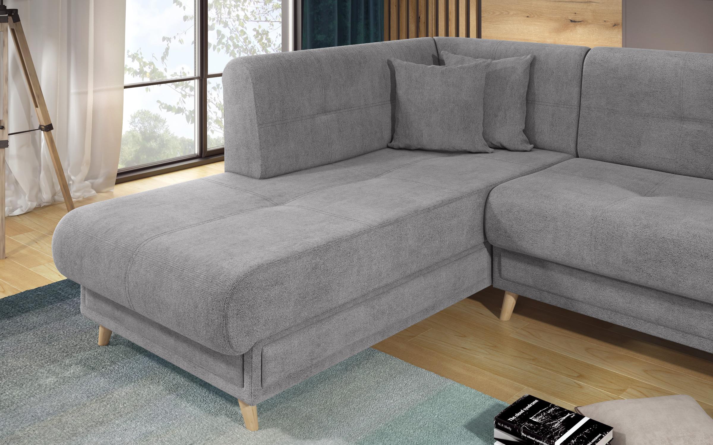 Γωνιακός καναπές Princes Premium με μηχανισμός κλικ κλακ, ανοιχτό γκρι  7