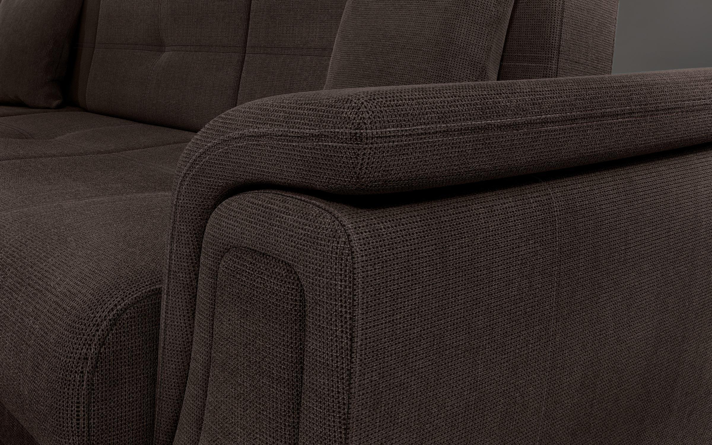 Γωνιακός καναπές Princes Premium με μηχανισμός κλικ κλακ, σκούρο καφέ  5
