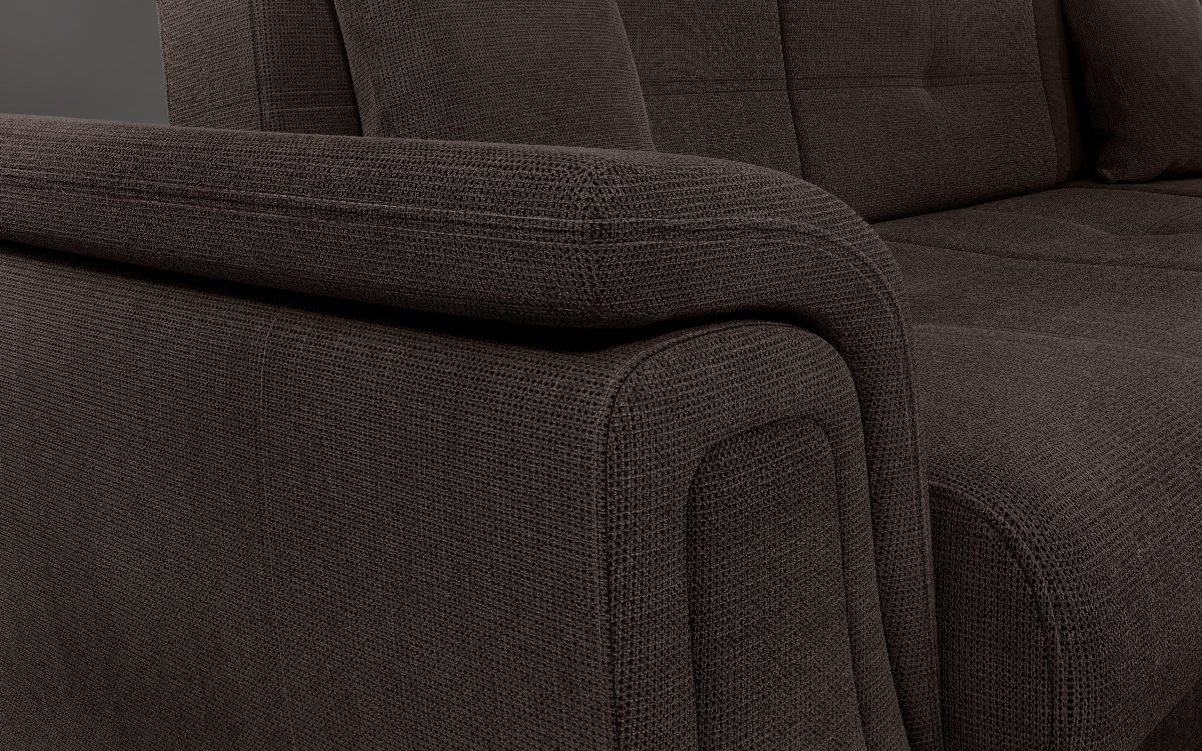 Γωνιακός καναπές Princes Premium  με μηχανισμός κλικ κλακ, σκούρο καφέ  5