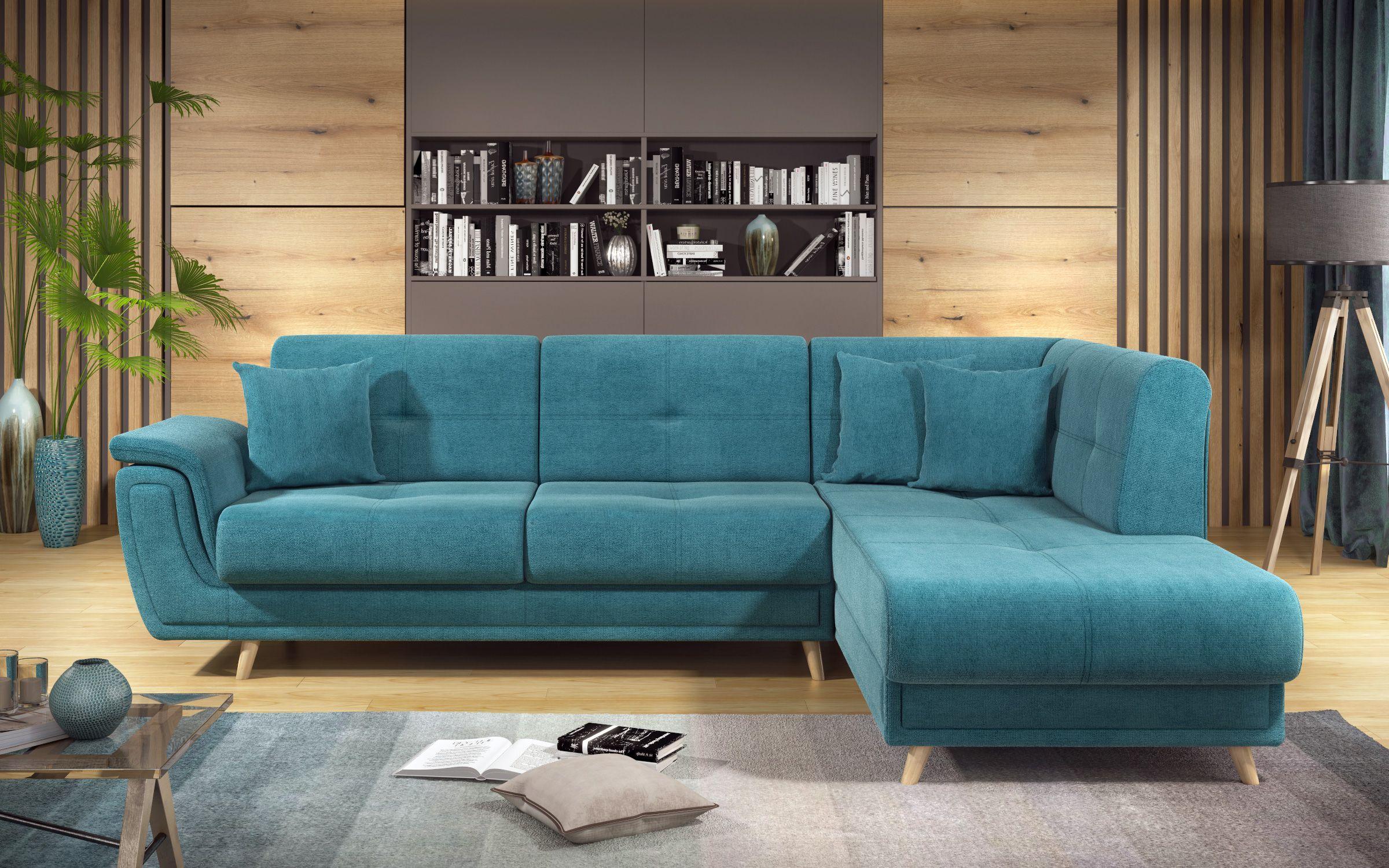 Γωνιακός καναπές Princes Premium με μηχανισμός κλικ κλακ, μπλε  3