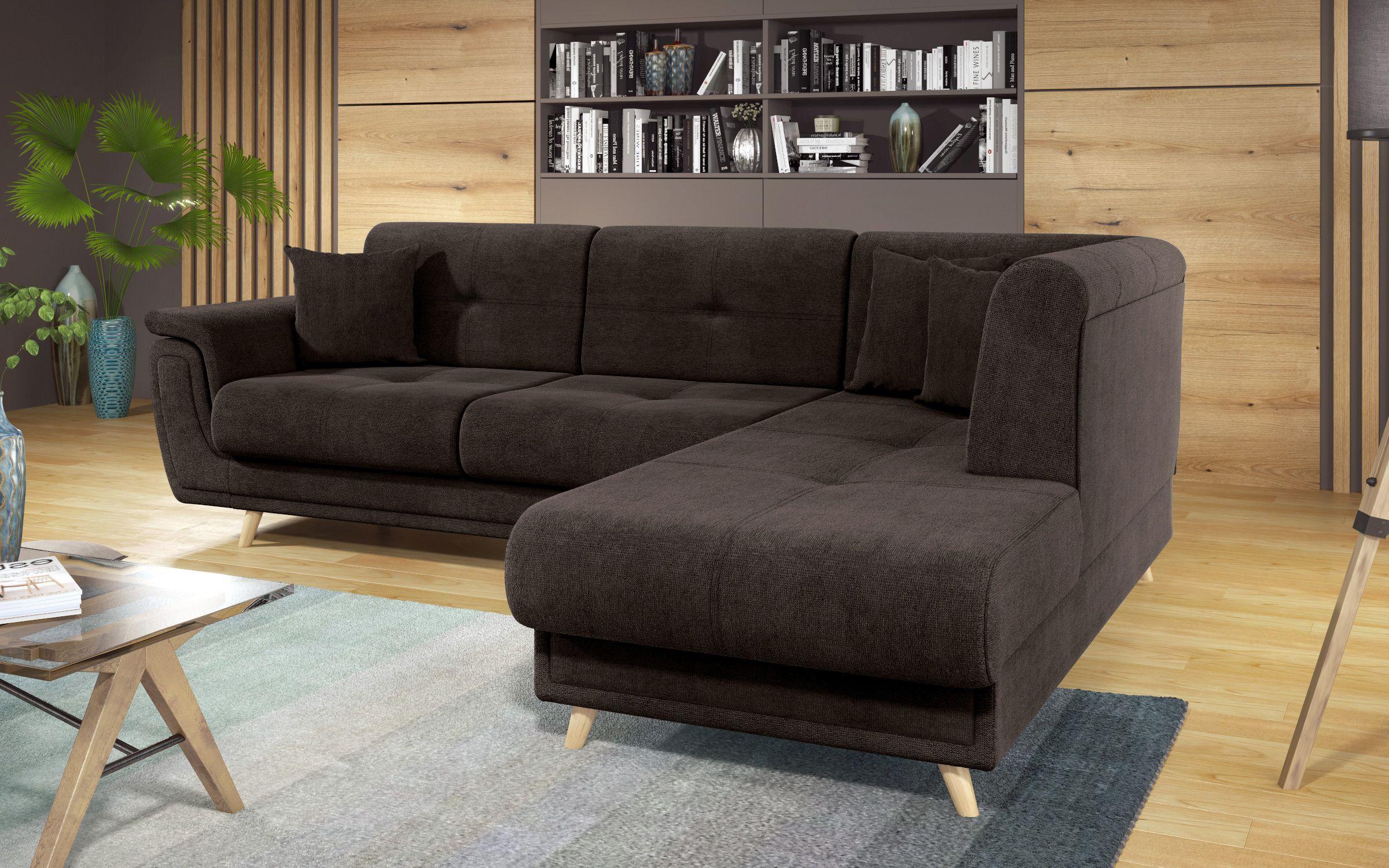 Γωνιακός καναπές Princes Premium  με μηχανισμός κλικ κλακ, σκούρο καφέ  8