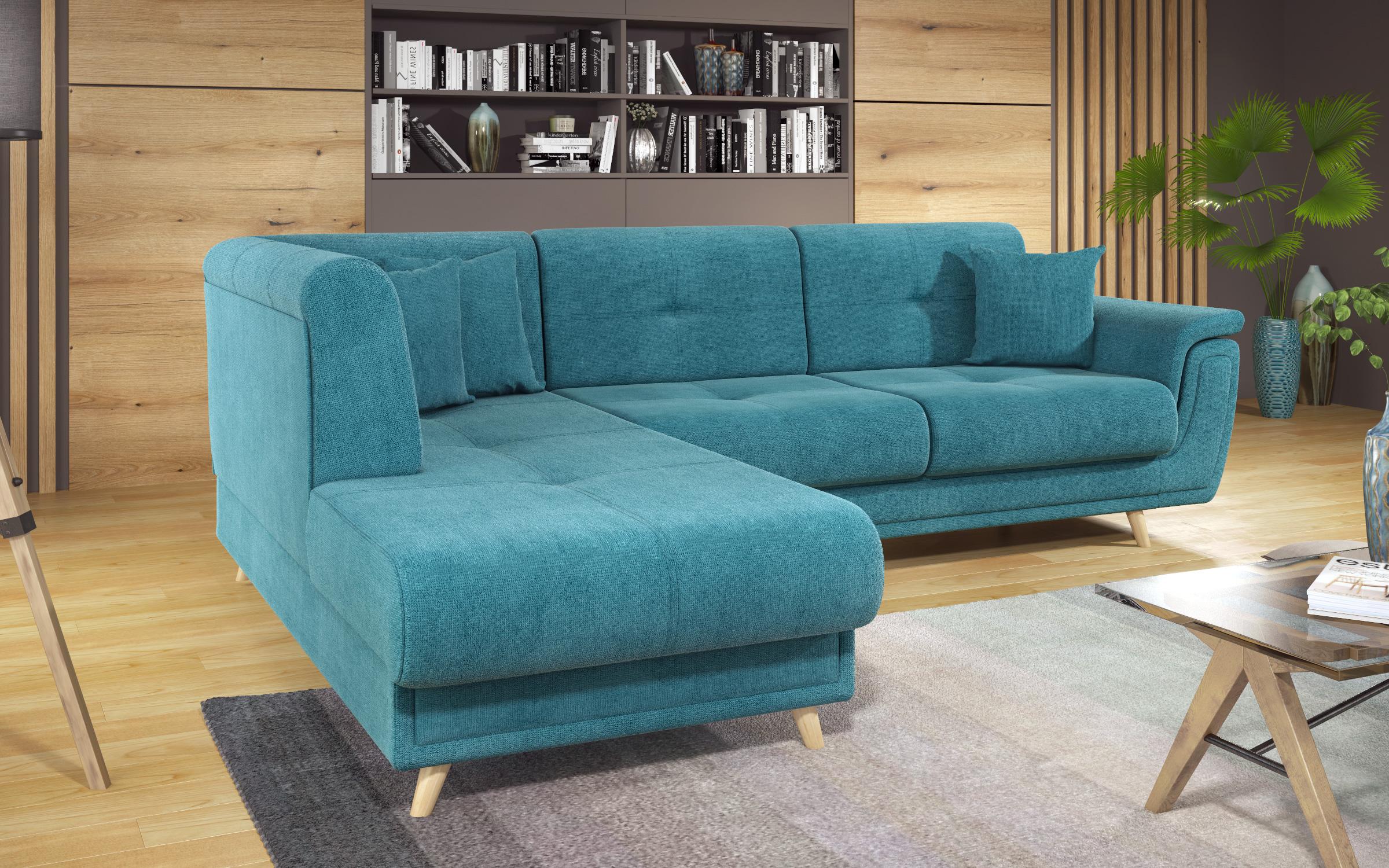 Γωνιακός καναπές Princes Premium με μηχανισμός κλικ κλακ, μπλε  8